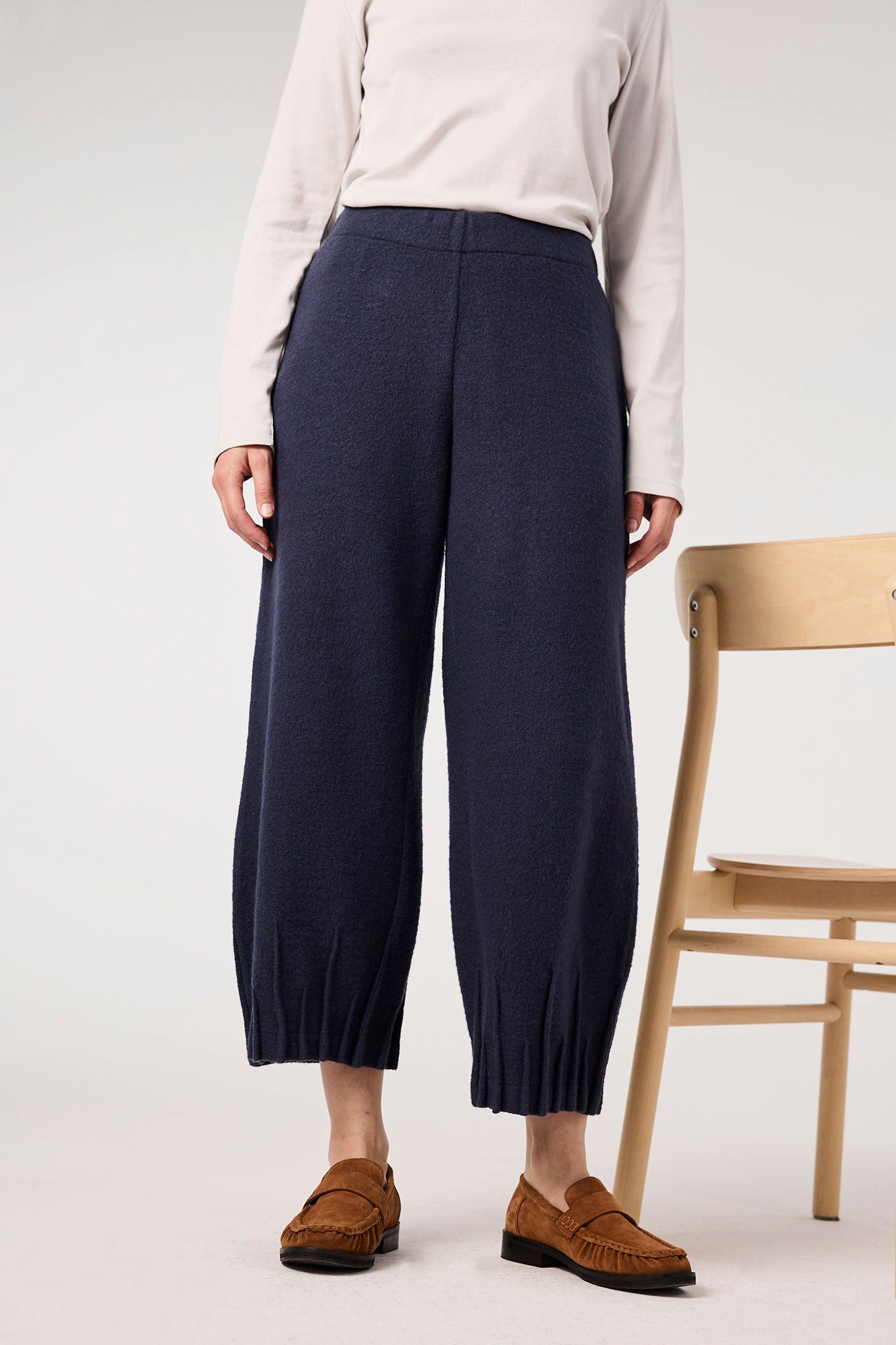 Himalaya Clothing Stoffhose Walkhose aus Merinowolle mit Komfortbund - navy / L