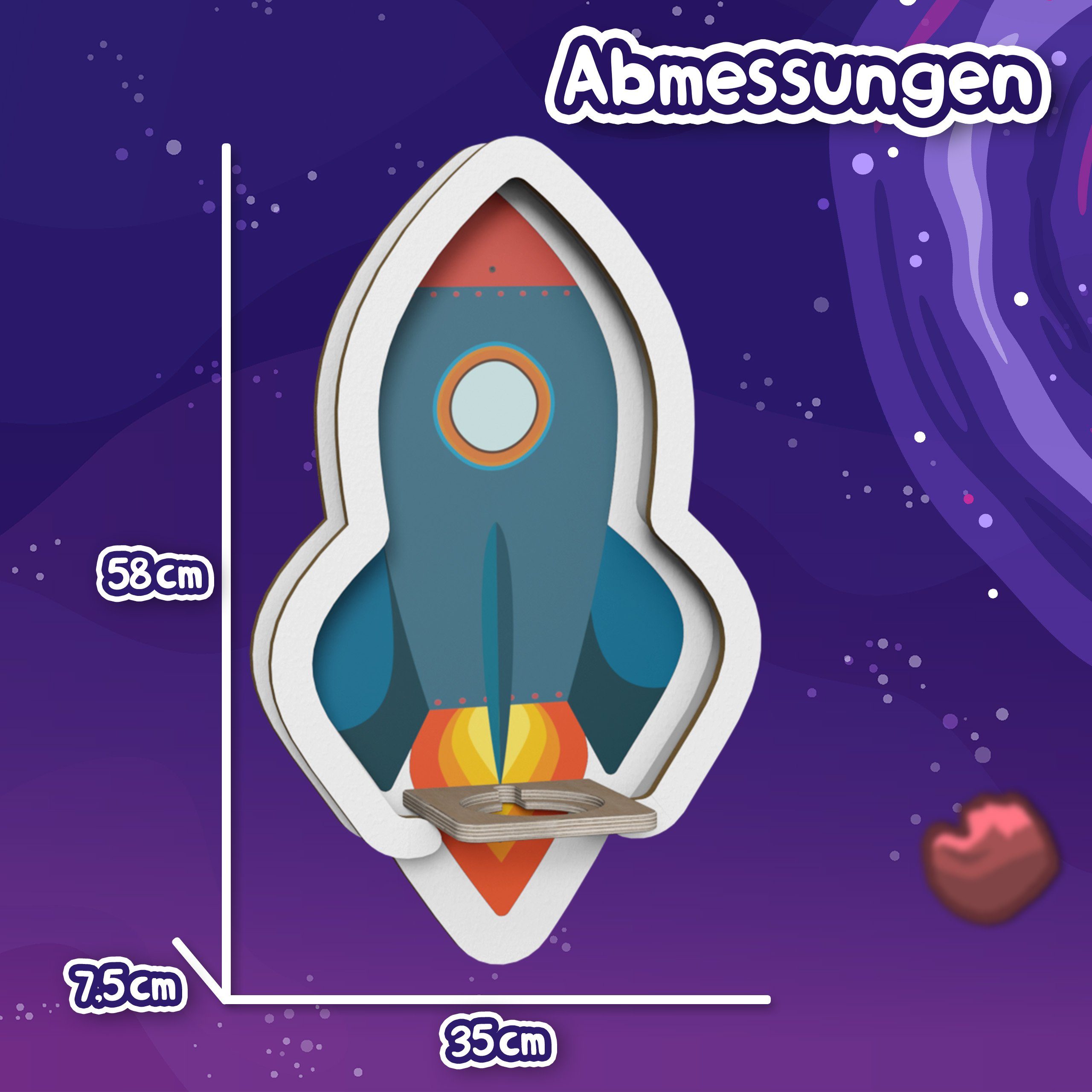 Holzura Kinderregal Tonieregal für Toniebox, Kinderregal Rakete Regal für T günstig online kaufen