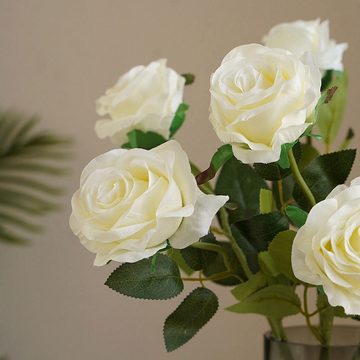 Kunstblumenstrauß Künstliche Künstliche Blumenrose einzelner Zweig Seidentuch, AUKUU, kleine frische Heimdekoration künstliche Blume krächzende Rose