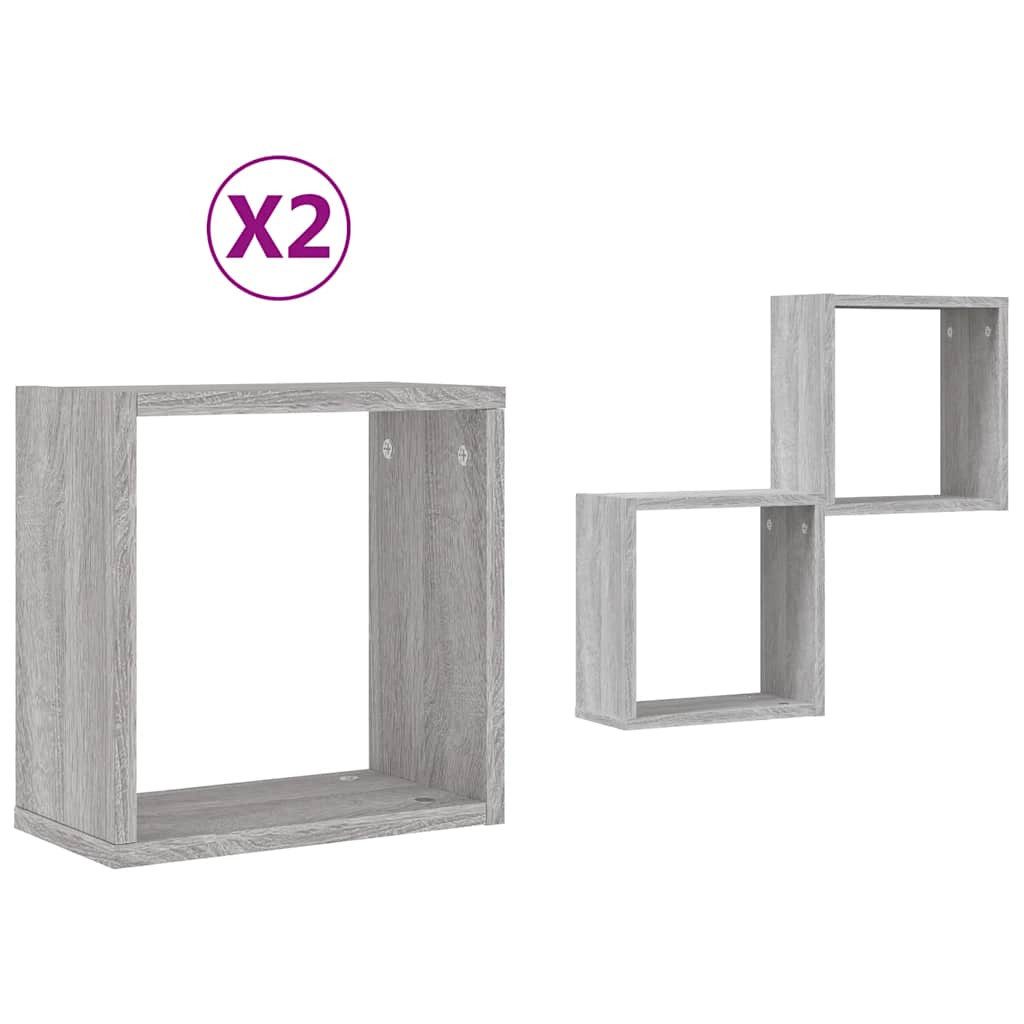 vidaXL Regal Würfelregale 2 Stk. Grau günstig online kaufen