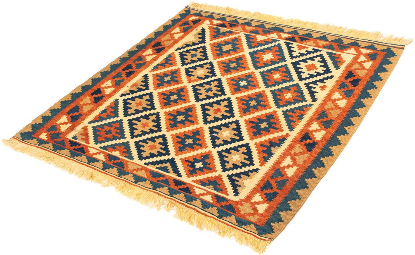 Wollteppich Kelim - Oriental quadratisch - 100 x 100 cm - beige, morgenland, quadratisch, Höhe: 6 mm, Wohnzimmer, Einzelstück