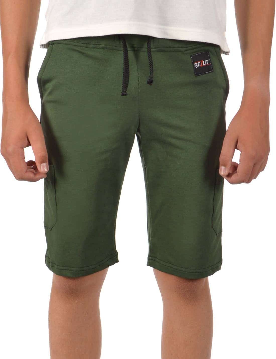 Anraten BEZLIT Cargoshorts Kinder Shorts (1-tlg) Stoff Uni Olivegrün Casual Camouflage Jungen