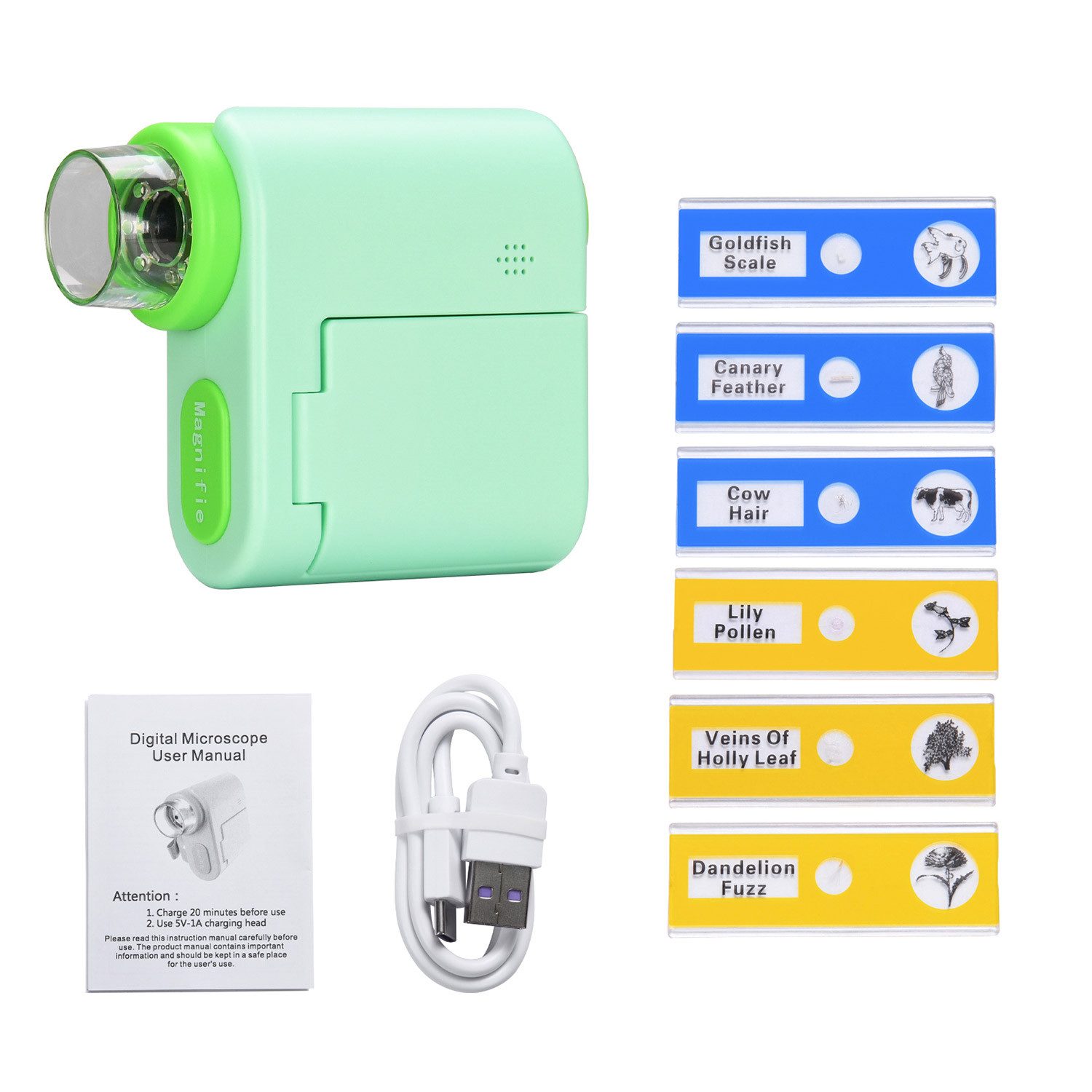Refttenw Handliches digitales Mikroskop für Kinder mit Foto und Videoaufnahme Digitalmikroskop