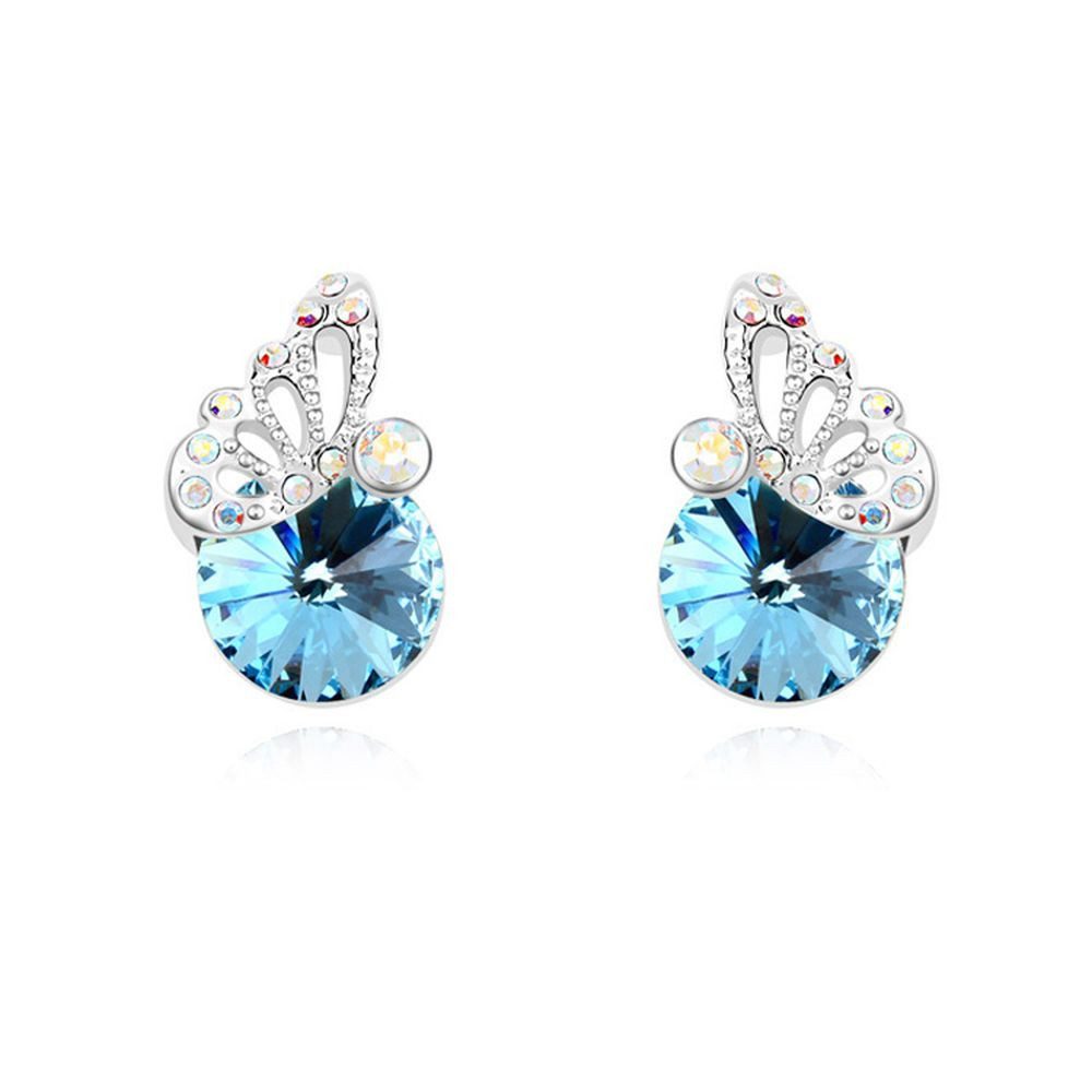 Ohrring-Set Ohrstecker Butterfly silber aus Messing Damen