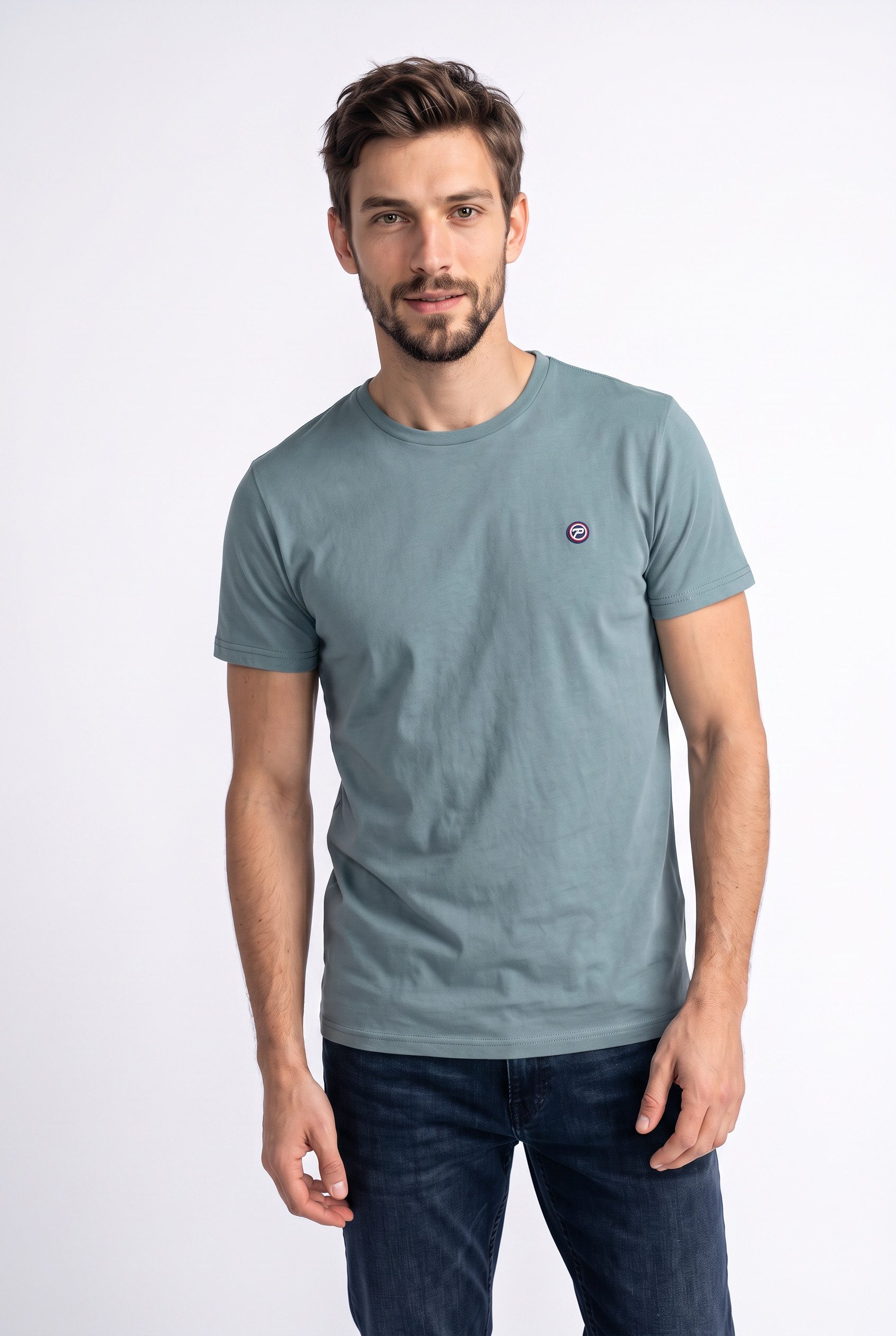 Petrol Industries Rundhalsshirt mit Logo Stickerei