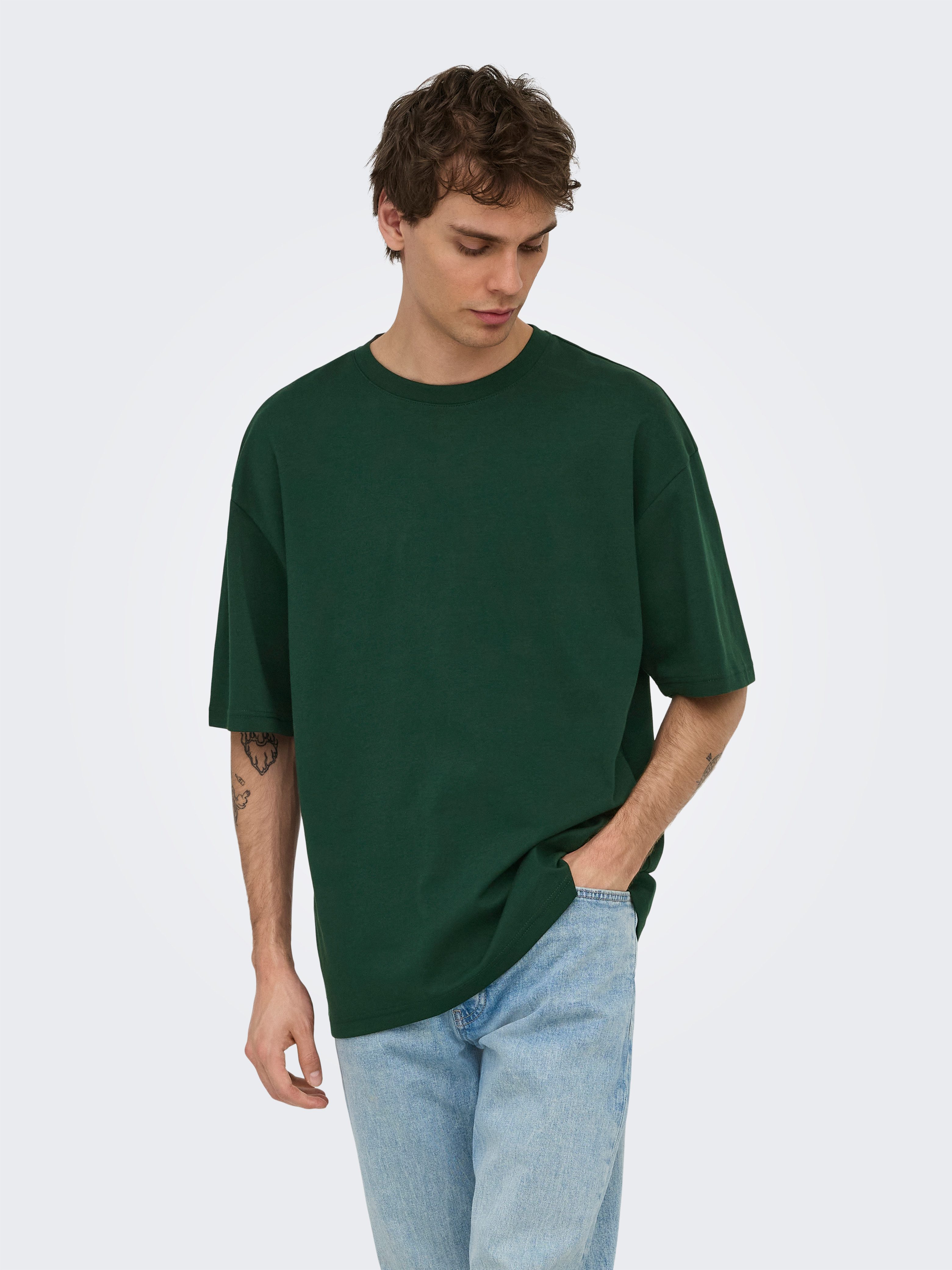 ONLY & SONS Rundhalsshirt ONSCASPIAN AUT SS TEE Baumwollmischung, regular fit