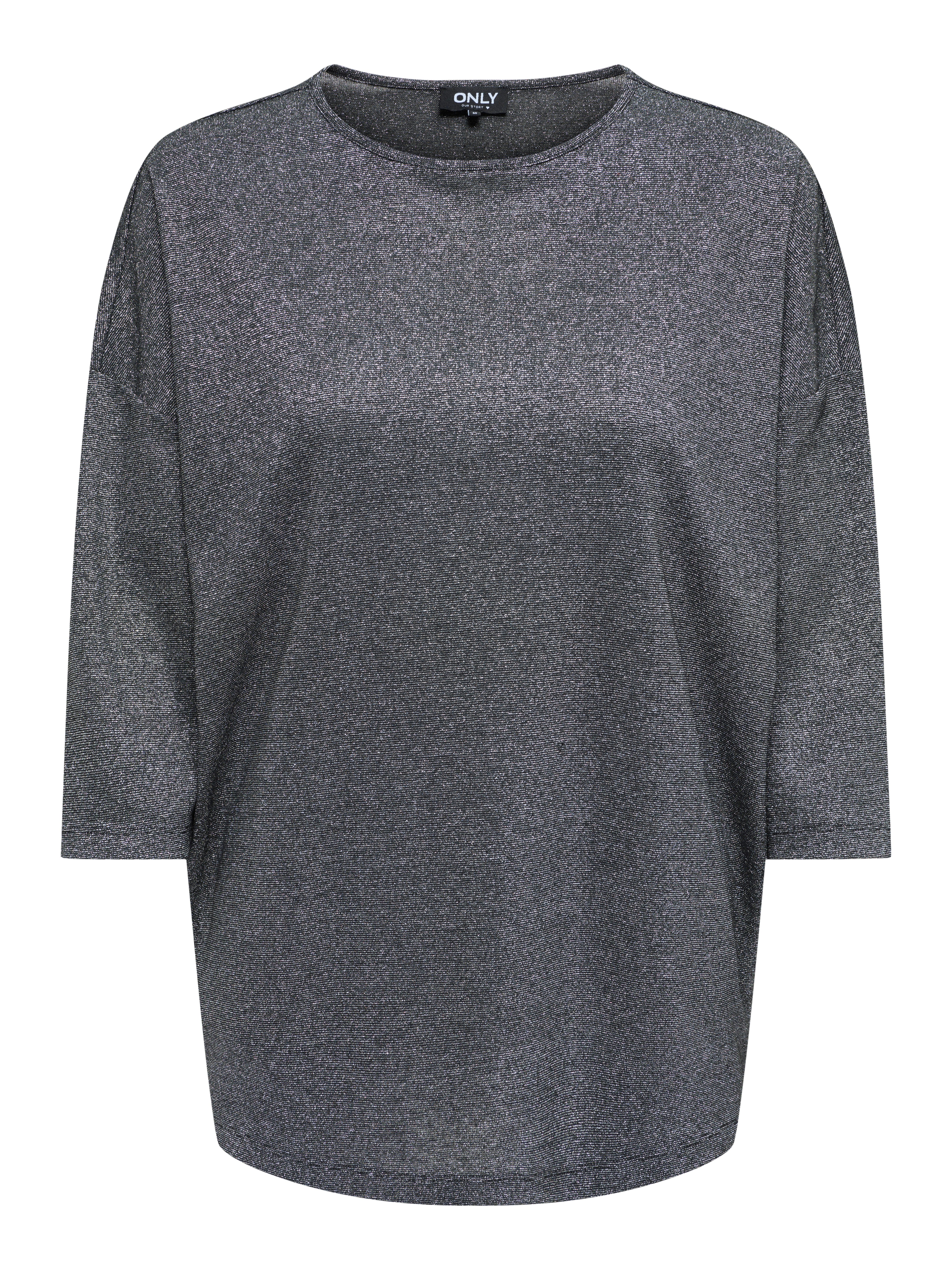 ONLY 3/4-Arm-Shirt ONLSILVERY GLAMOUR LUREX 3/4 TOP JRS mit Glitzer-Effekt – Bild 5 von 5