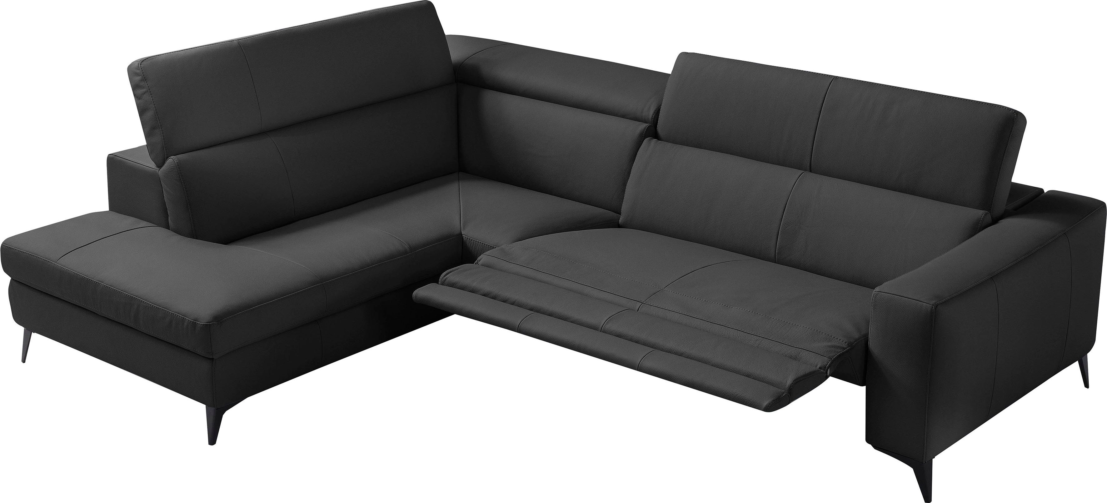 Egoitaliano Ecksofa Edith, Designsofa mit hohem Sitzkomfort, Breite 269cm, L-Form, inkl. elektrischer Relaxfunktion und manuell verstellbaren Kopfteilen