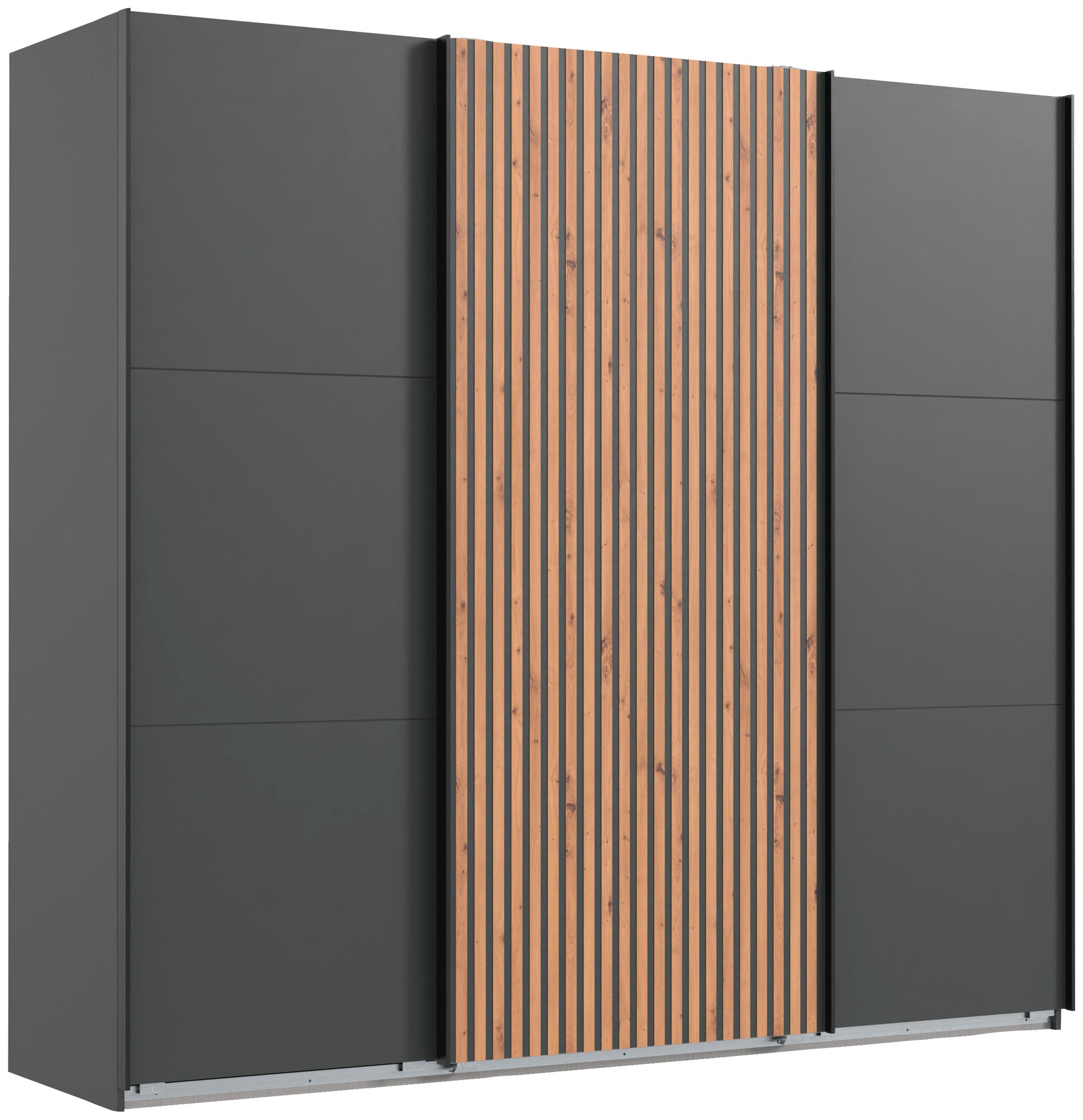 Wimex Schwebetürenschrank Andorra by fresh to go Mit 3D-Leisten für Akustikpaneel-Optik