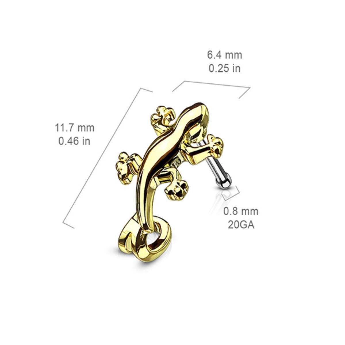 Order & Smile Schmuck Nasenpiercing Nasenstecker „Eidechse“: Nasenpiercing Nasenring 316L