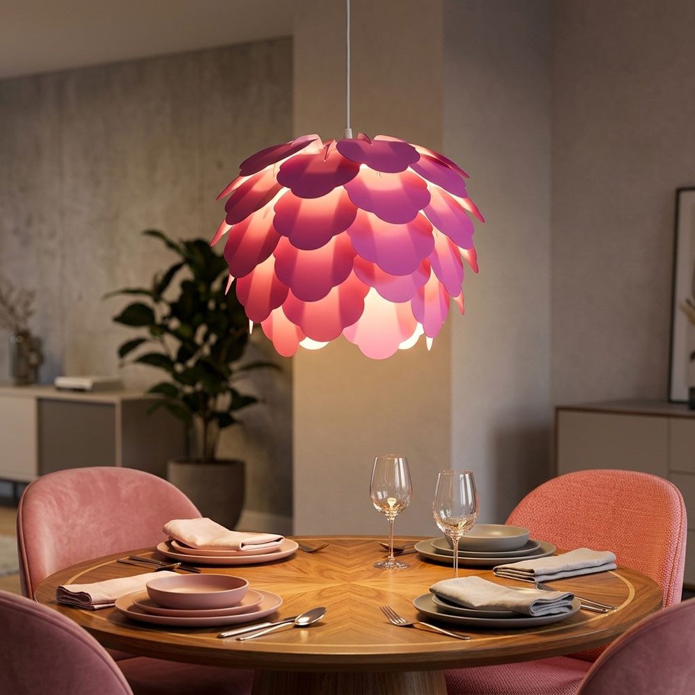 EGLO Kugelleuchte, Leuchtmittel nicht inklusive, Decken Hänge Lampe purple Wohn Ess Zimmer Beleuchtung Blätter