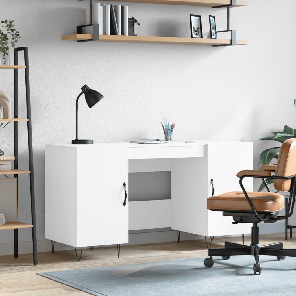 furnicato Schreibtisch Weiß 140x50x75 cm Holzwerkstoff | Schreibtische