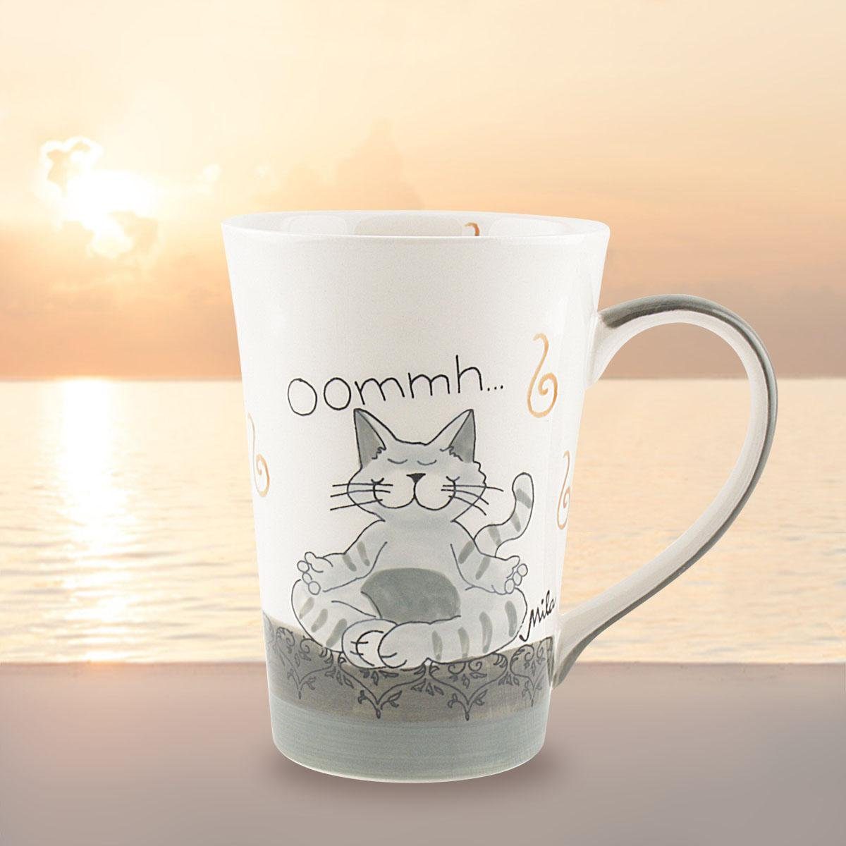 Mila Becher Mila Keramik-Teebecher Oommh Katze Pure grau, Keramik