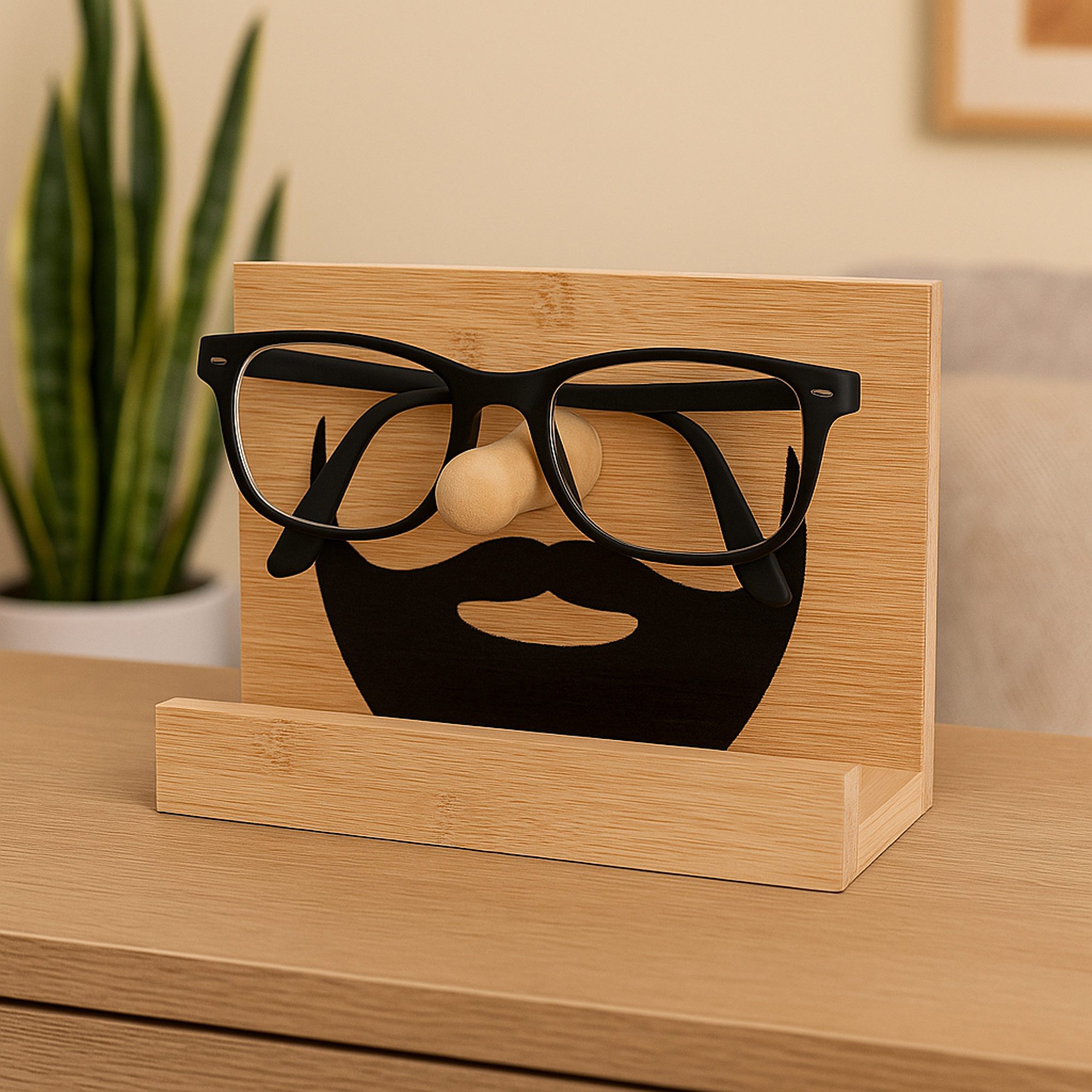 UNUS HOME Dekofigur UNUS® Brillenständer aus Bambus mit witzigem Motiv (Bam günstig online kaufen
