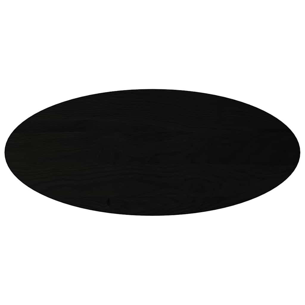 vidaXL Tischplatte Tischplatte Dunkelbraun 140x60x2 cm Massivholz Eiche Oval (1 St)