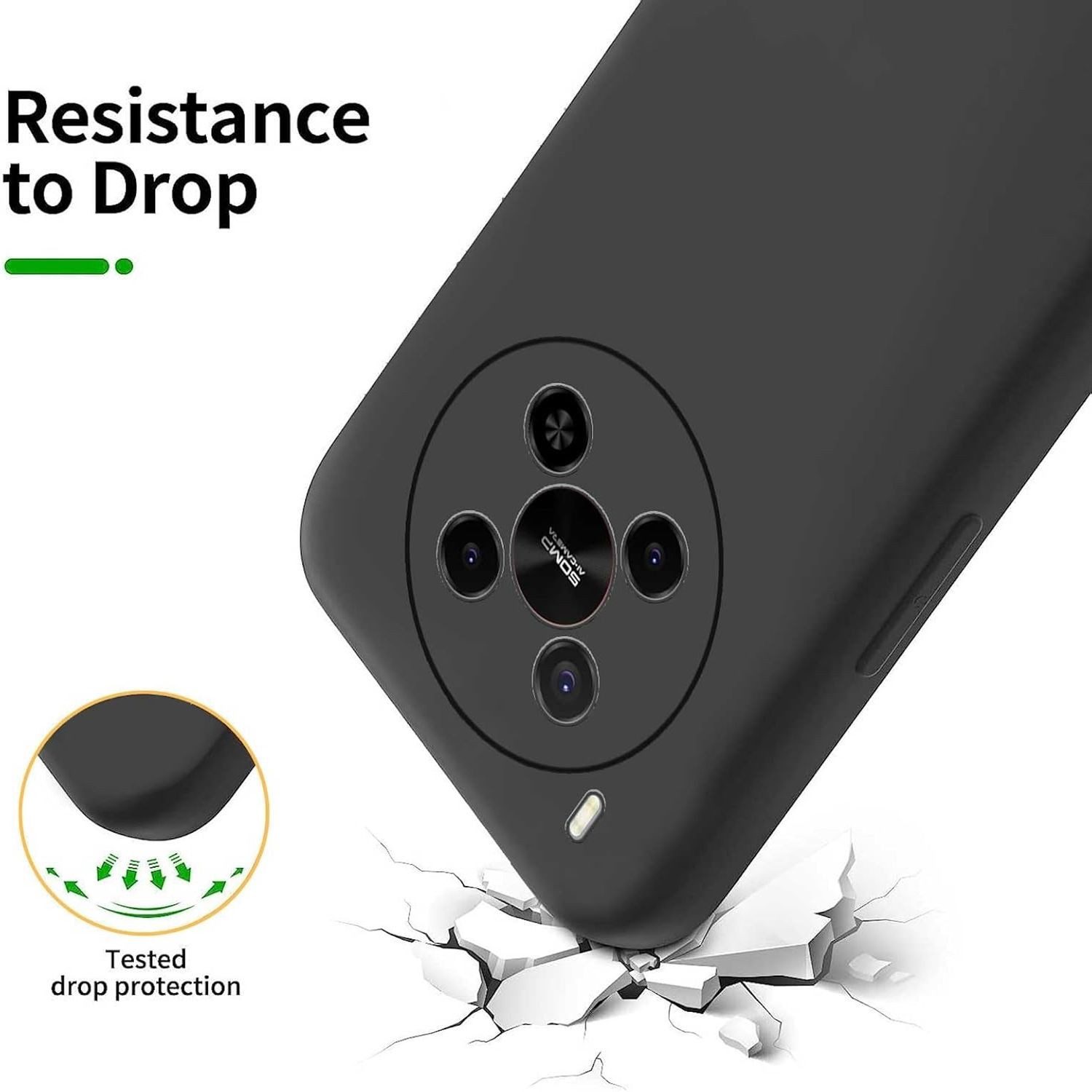 Wigento Handyhülle Für ZTE Blade V70 Max Silikon TPU Schutz Hülle Flexibel Dünn Schwarz, Stilvolle TPU Hülle, präzise Aussparungen, schützend