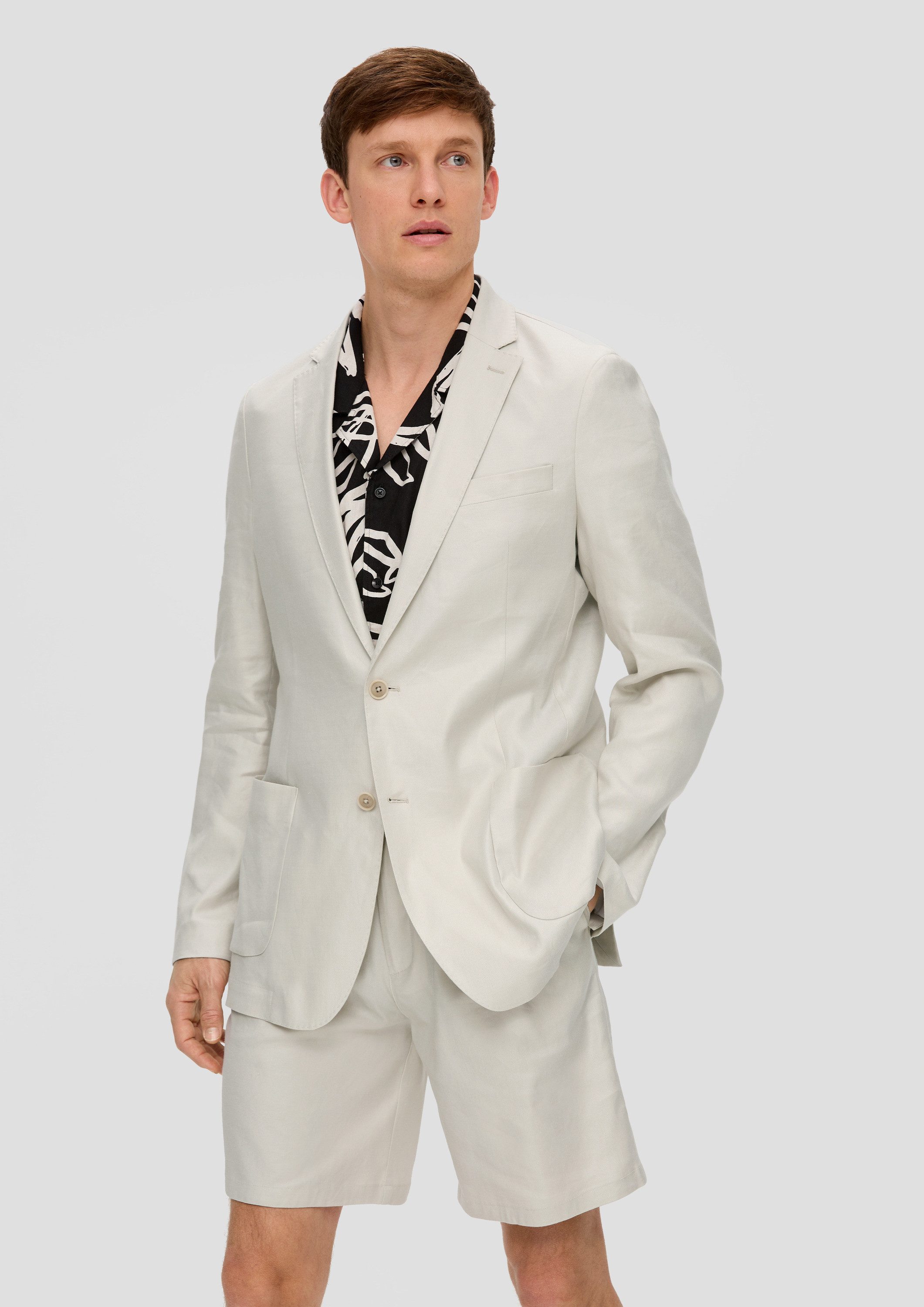 s.Oliver Sakko Indoor-Sakko S.OCLEVER Ungefüttertes Sakko aus Leinenmix