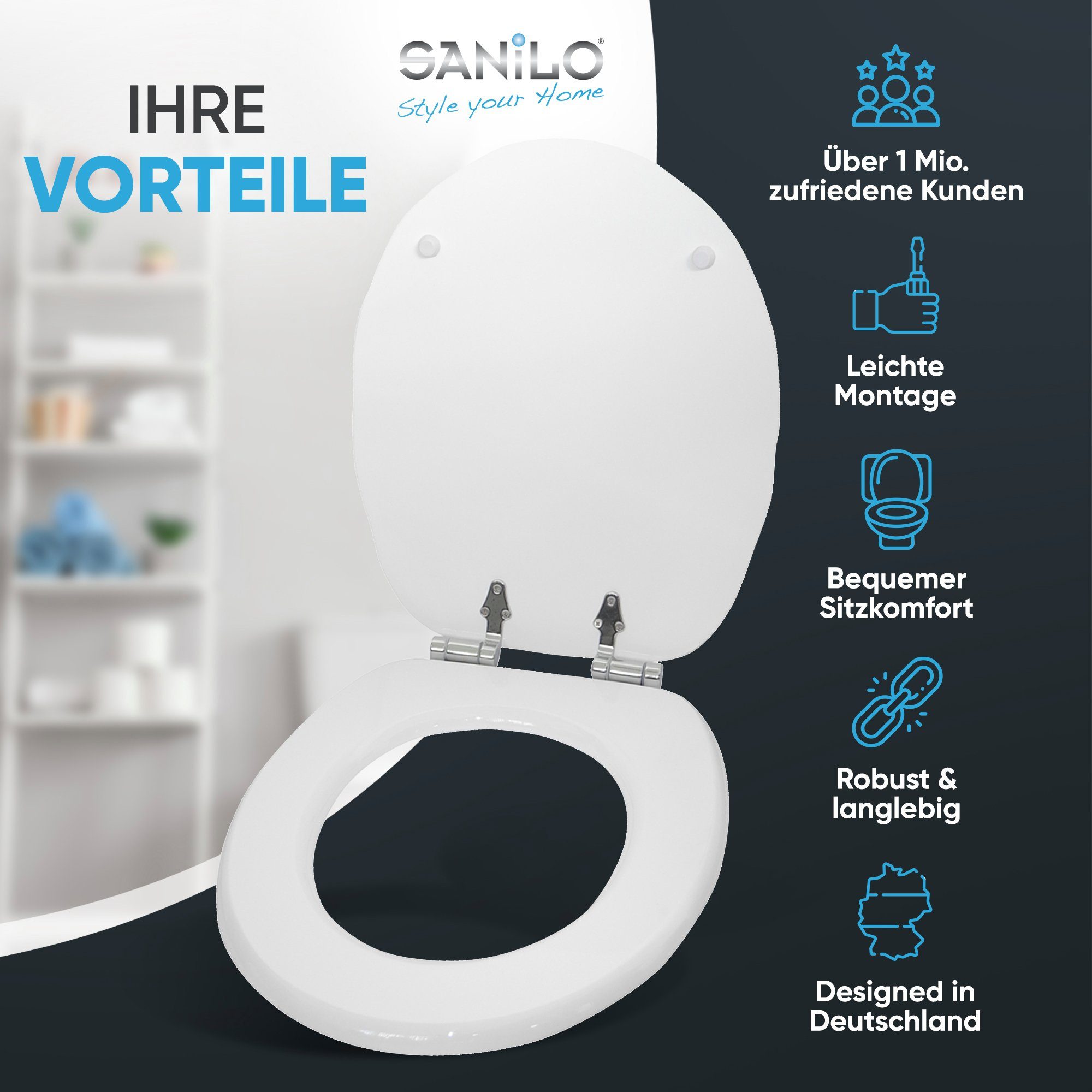 Sanilo WC-Sitz Muschel Weiß, mit Absenkautomatik, hochwertig & modern, univ günstig online kaufen