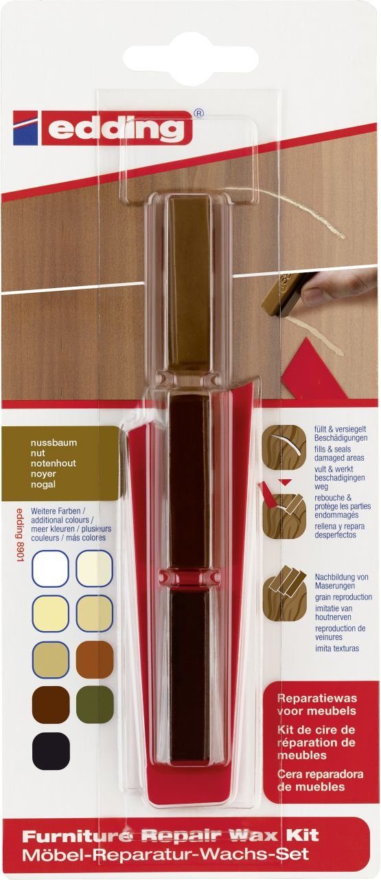 Hartholzöl Edding Möbel-Reparaturwachs-Set 8901 nussbaum