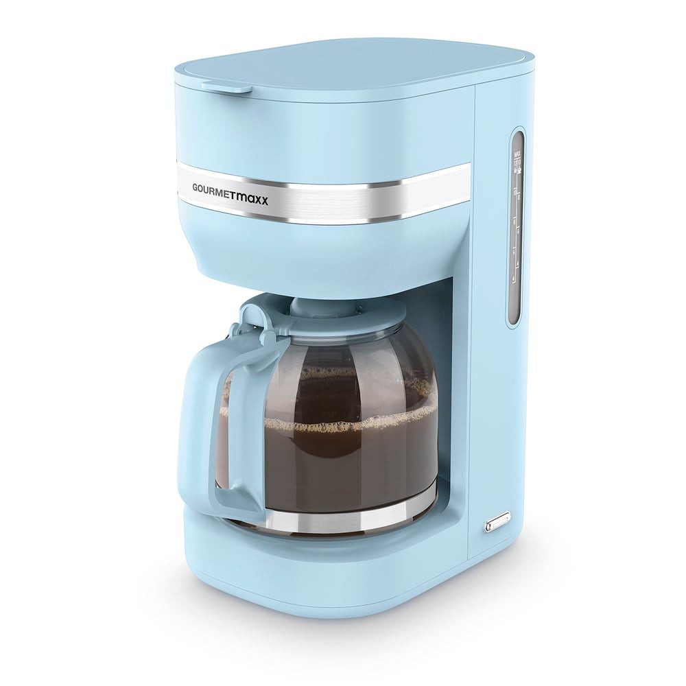 GOURMETmaxx Filterkaffeemaschine GOURMETmaxx Kaffeemaschine mit Glaskanne & Warmhaltefunktion - 1,5 l - Blau, mit Glaskanne & Warmhaltefunktion