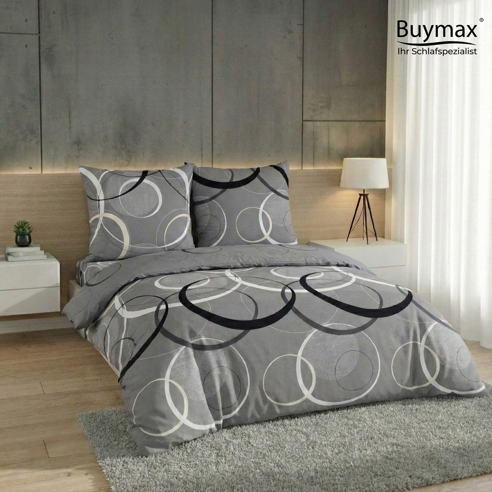 Buymax Bettwäsche Wave, Bettgarnitur, Bettbezug Set, Renforcé, 2 teilig, 100% Baumwolle