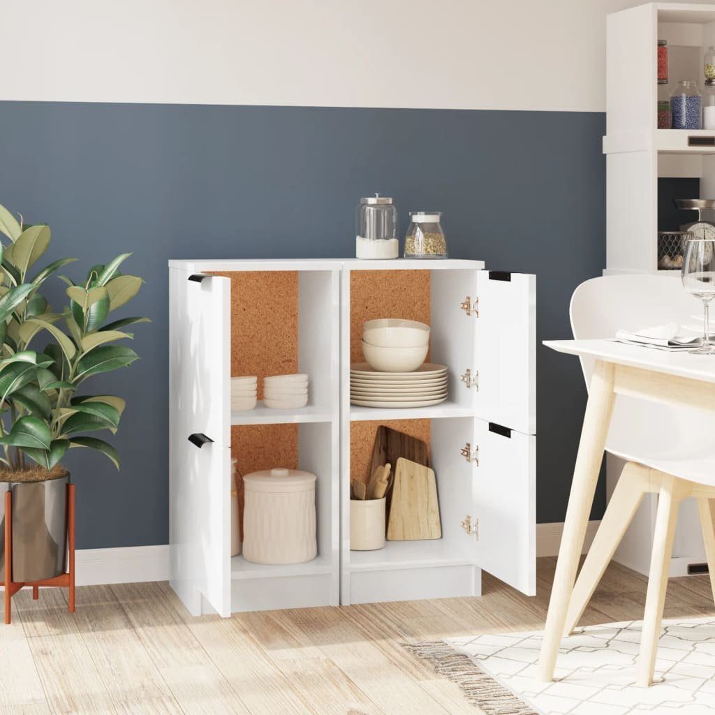 vidaXL Sideboard Sideboards 2 Stk. Hochglanz-Weiß günstig online kaufen
