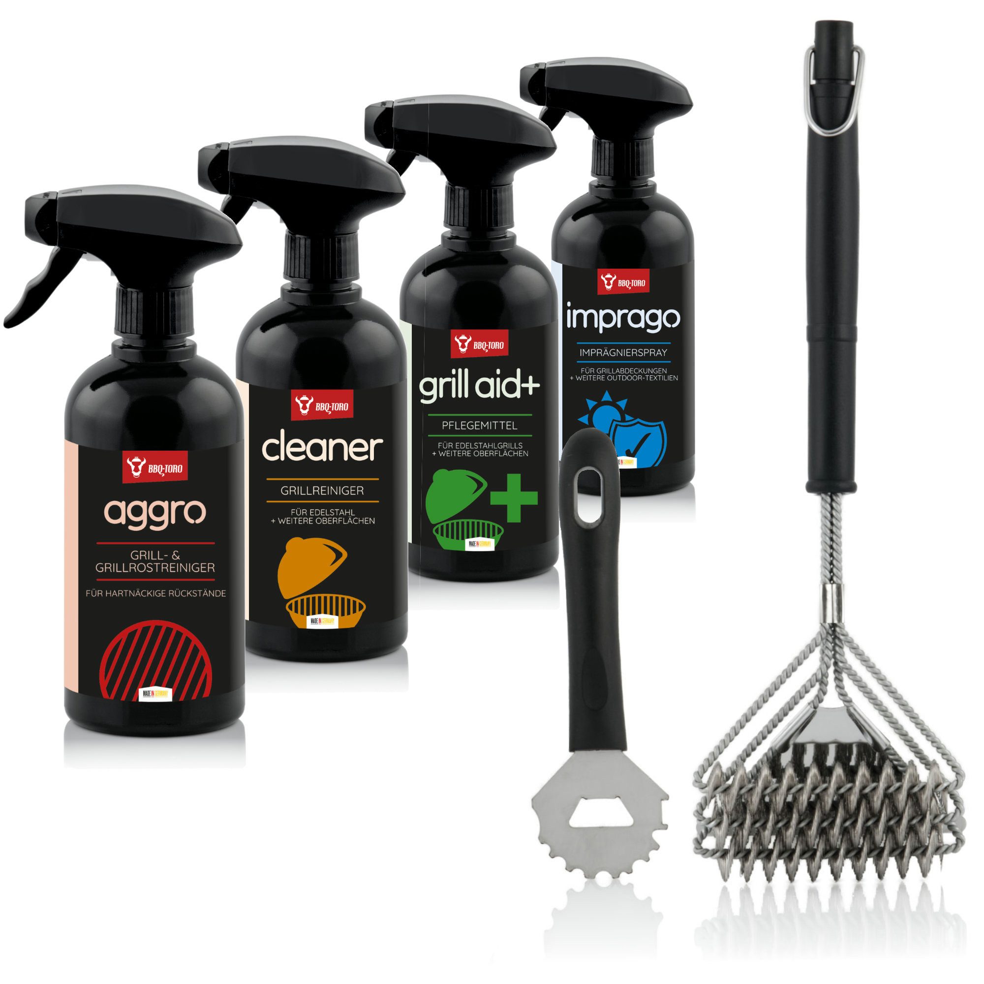 BBQ-Toro BBQ-Toro 6-teiliges Allrounder Pflege Set, Grill Reinigungsset Очиститель гриля (Nebelspray mit großem Sprühbereich)