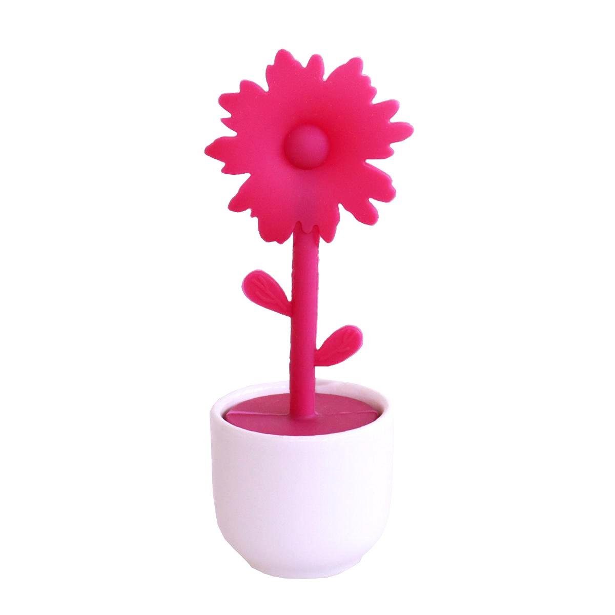 Zone Denmark Teesieb ZONE 3-tlg. Set TEE-EI Blume Pink mit weißer  Keramik-Halterung, Silikon, Keramik, (Set, 3-St)