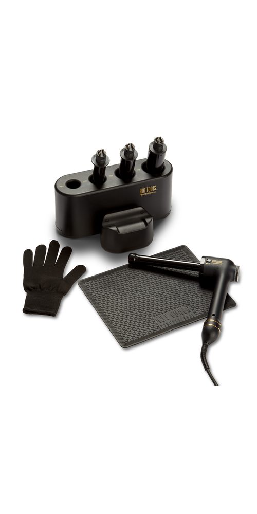 HOT TOOLS Lockenstab HOT TOOLS Curl Bar Set Black Gold Ultron Mach 4 Waffelzange S Schwarz