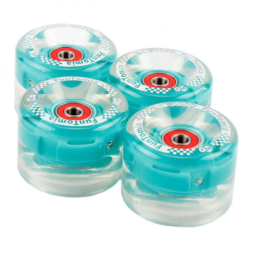 FunTomia Miniskateboard FunTomia 4 Stück Mini-Board Rollen (Big Wheels) mit und ohne LED