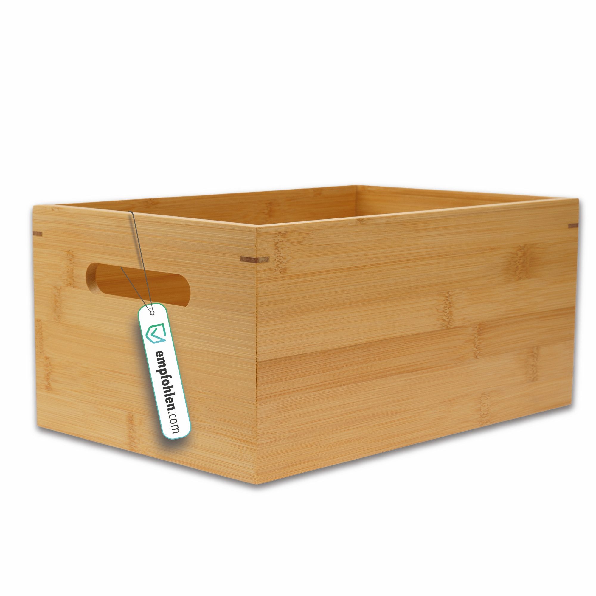Kibun Holzkiste Holzbox mit Griffen 30x20x14 cm (Stapelbare Aufbewahrungsbox Holz ohne Deckel, 1 St), Allzweckkiste Holzbox Organizer für Büro Küche Kinderzimmer
