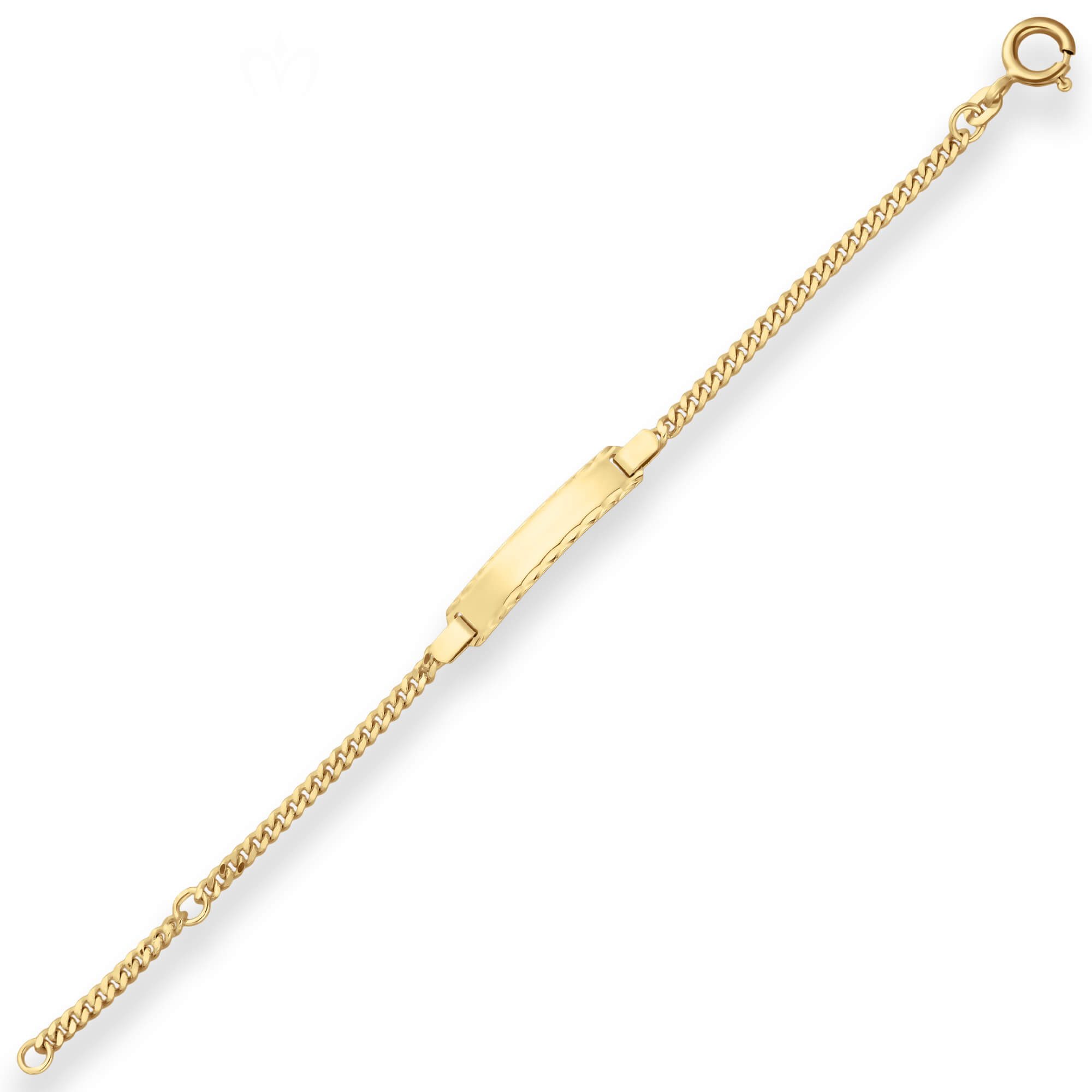 Goldarmband 2,4mm Id-Armband Panzerkette Schildband aus 333 Gelbgold 16cm