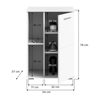 Newroom Schuhschrank Prenix Schuhschrank weiß NB weiß HG Modern Schuhregal Schuhkipper Flur