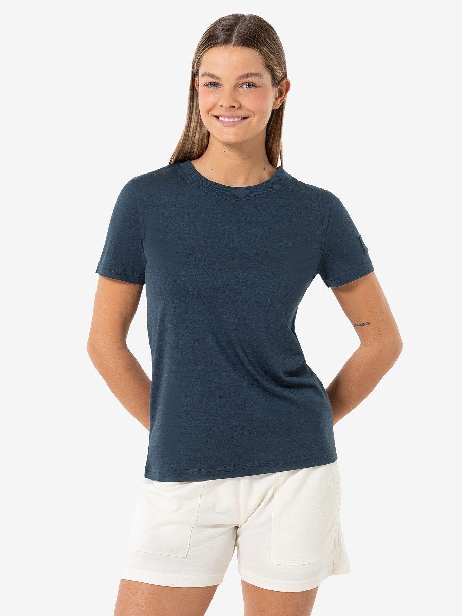 T-Shirt für Damen, nachhaltig, Merino CASUAL RIB BIO J TEE