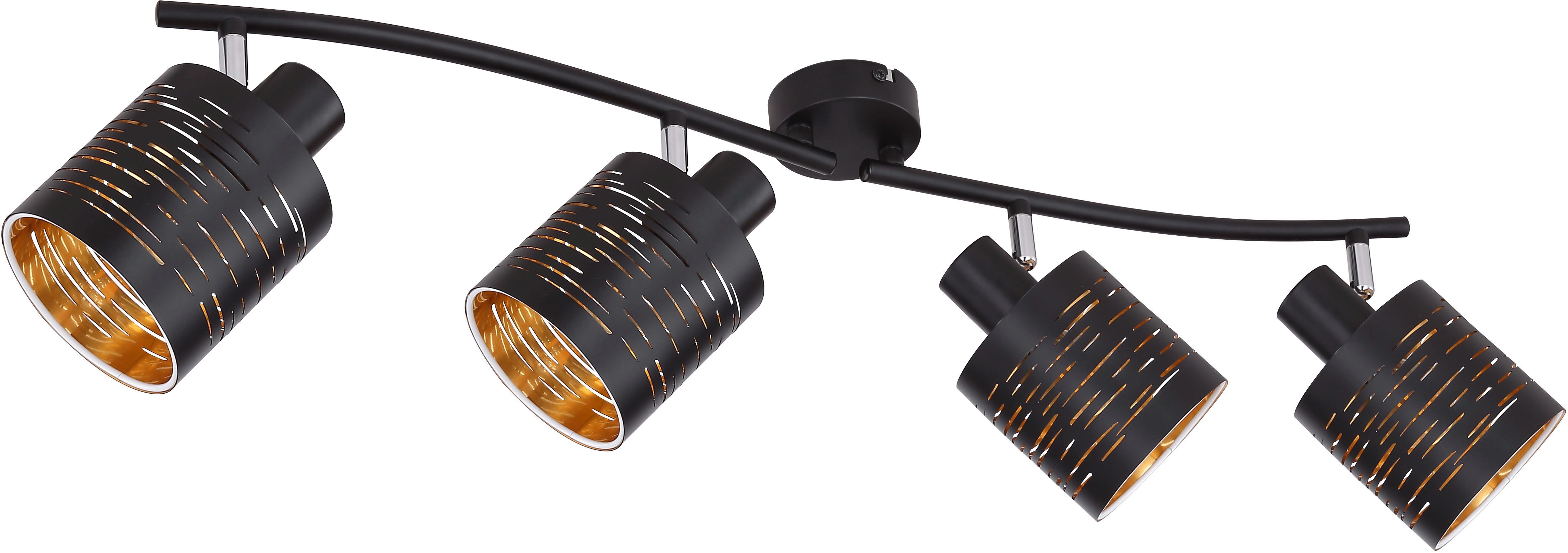 GLOBO LIGHTING Deckenstrahler TUNNO, ohne Leuchtmittel, Deckenlampe/Strahler/goldfarben/Wohnzimmer/Flur/ø: 400mm