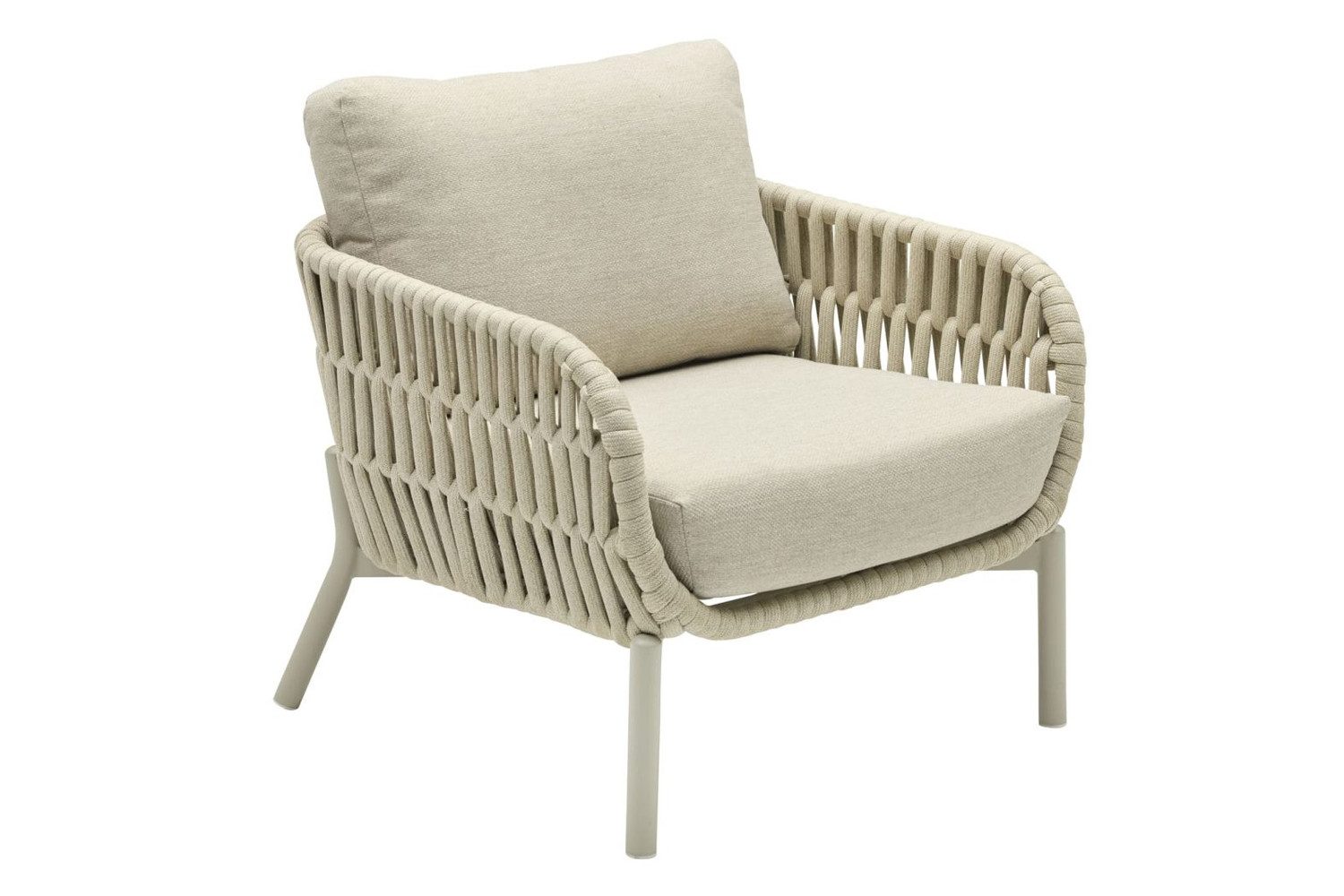 dasmöbelwerk Gartensessel Gartensessel Malte Gartenstuhl Loungesessel mit Polster Rope Taupe