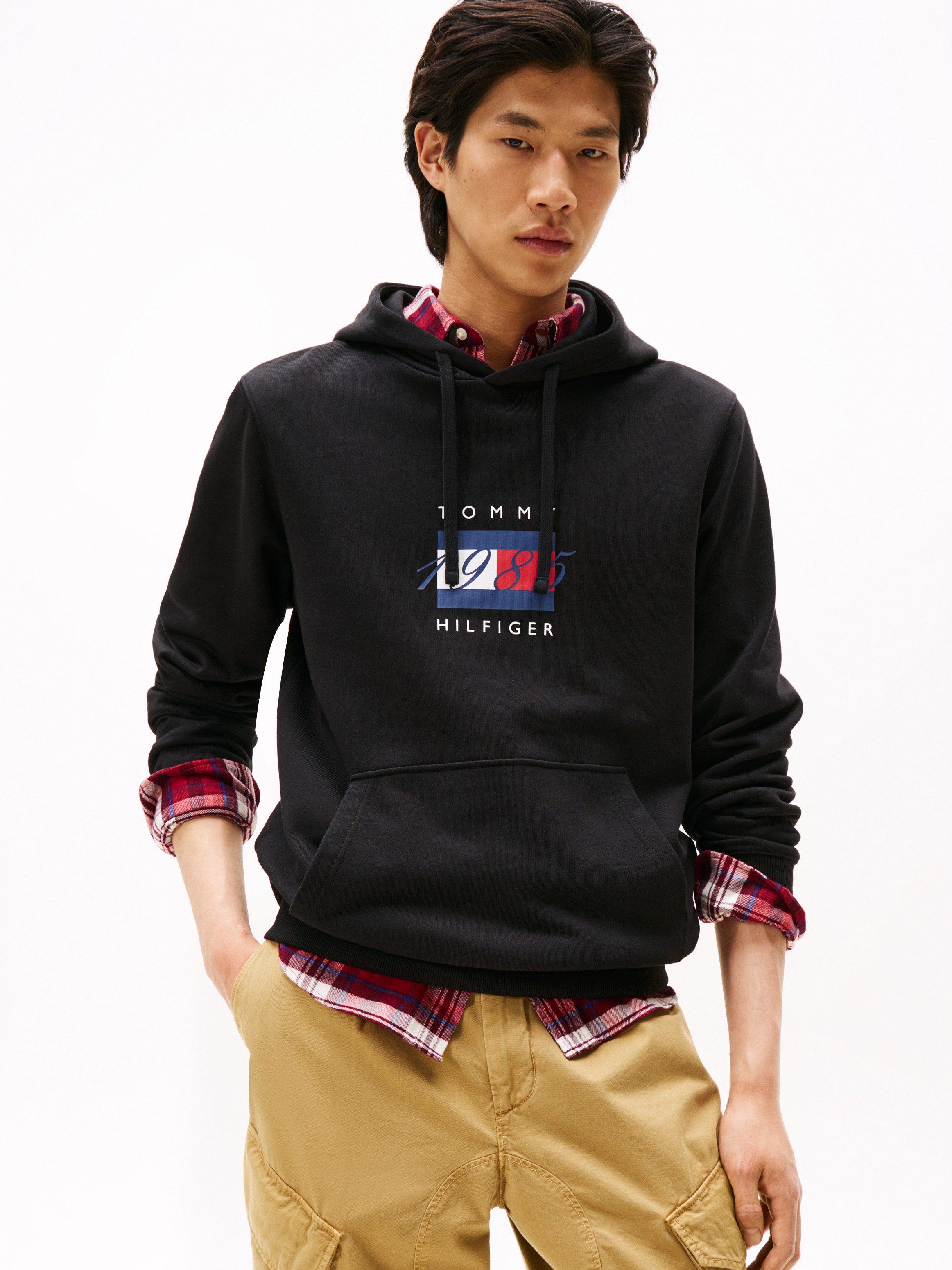 Tommy Hilfiger Kapuzensweatshirt LINEAR FLAG GRAPHIC Regular Fit, Hoodie, K günstig online kaufen