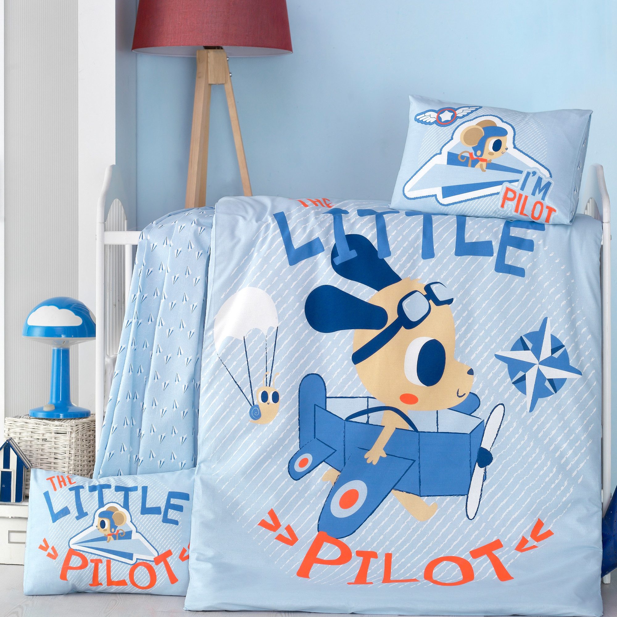 Victoria Home Babybettbezug 2tlg. 100x135 cm + Kissenbezug 60x40 cm mit Reißverschluss, süße Tier- & Cartoon-Motive