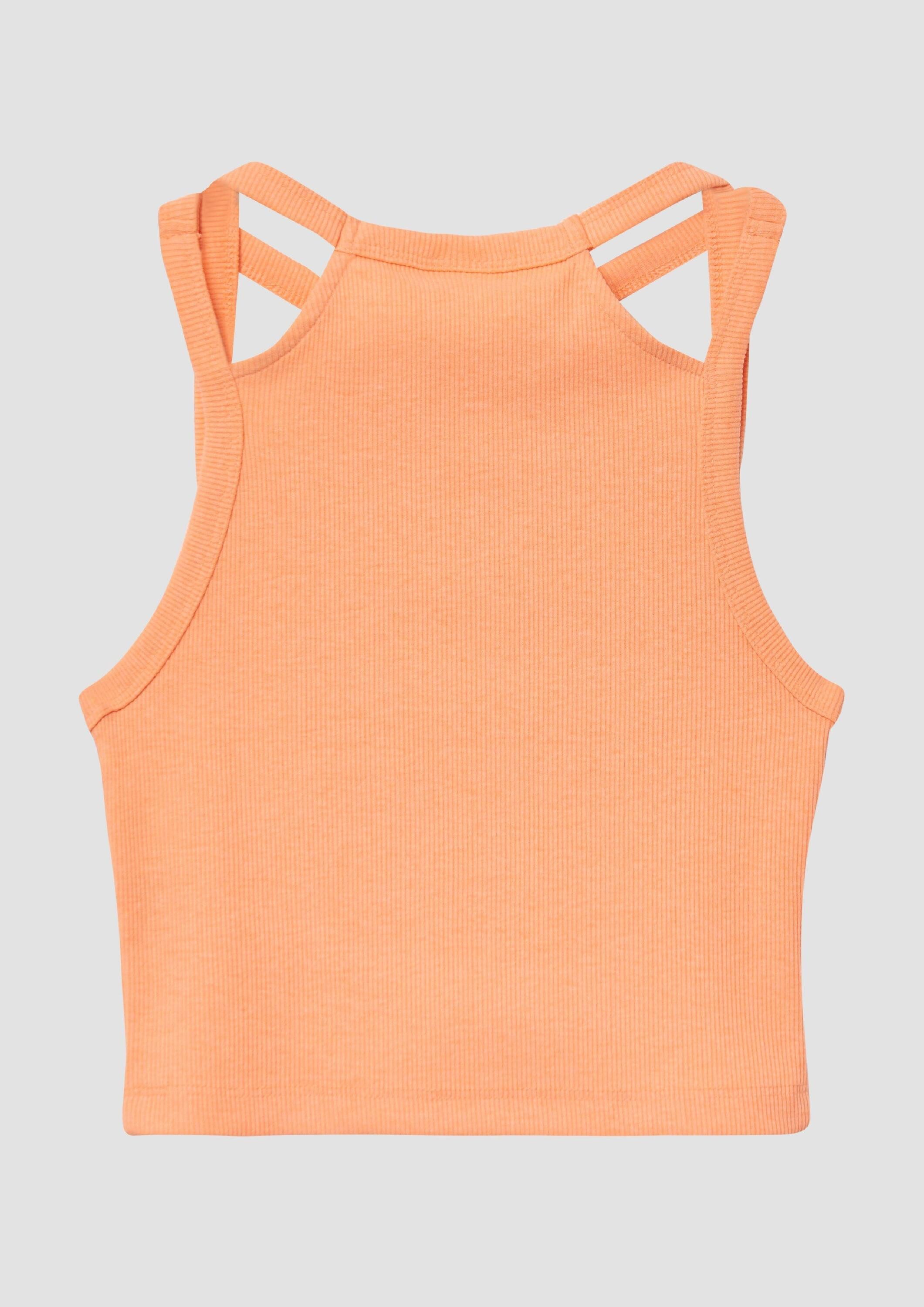 s.Oliver Cardigan T-Shirt Verkürztes Tanktop aus Rippware mit Cut-outs