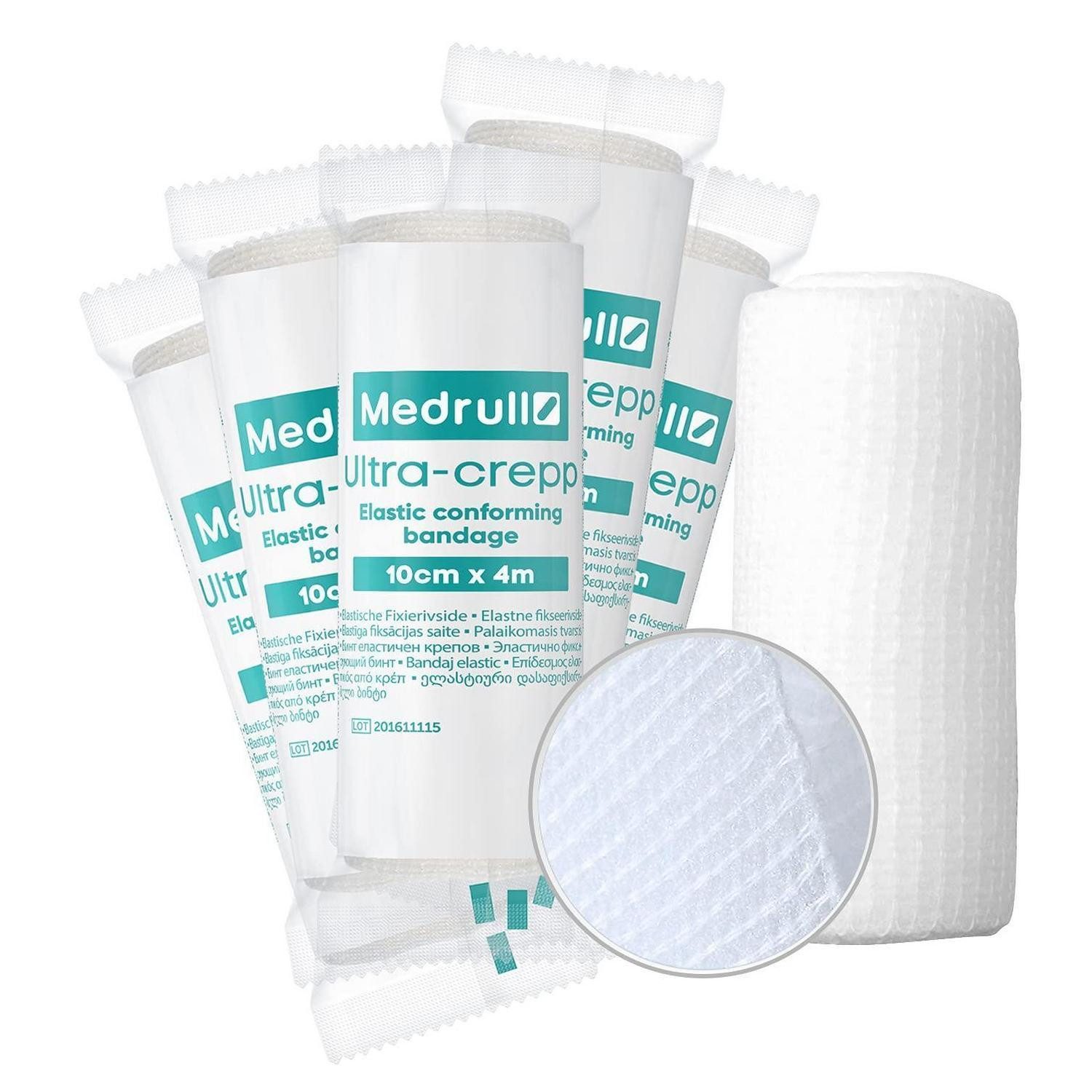 LuxusKollektion Bandagierunterlage Mullbinden Fixierbinden Crepp Verbandsmaterial 15 10cm x 4m (15 Stück)
