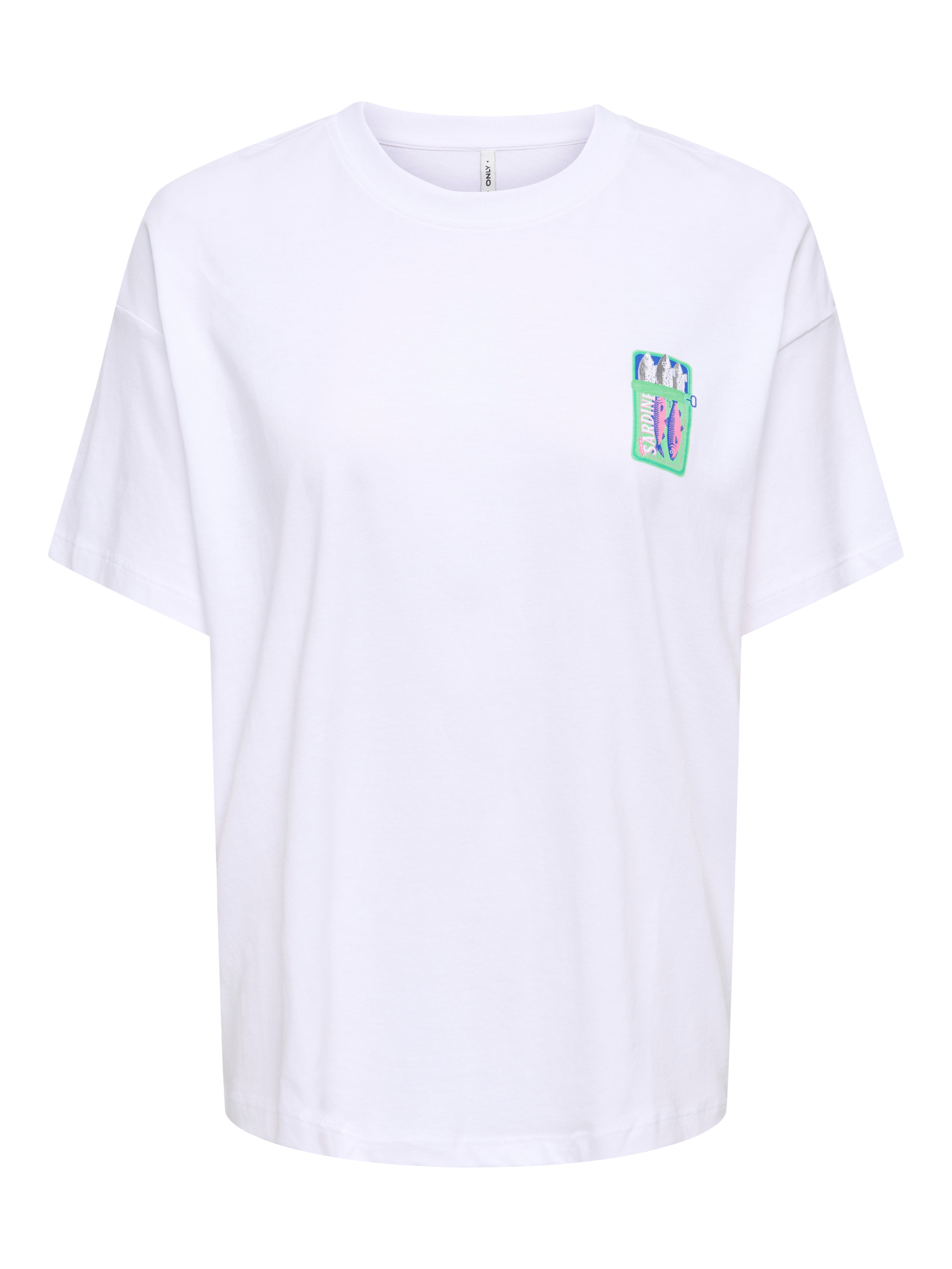 ONLY Kurzarmshirt ONLVIVVI LIFE S/S LOVELY TOP JRS Baumwolle, regular fit, Rundhals