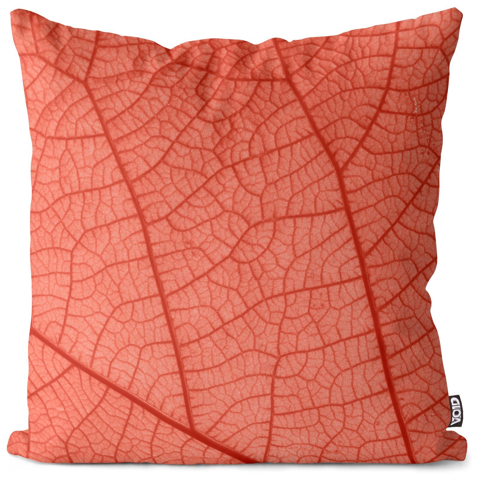 Kissenbezug, VOID (1 Stück), Sofa-Kissen Blätter Pfanzen Garten gemustert Grafik Muster Adern Pink Natur Textur Foto Orange