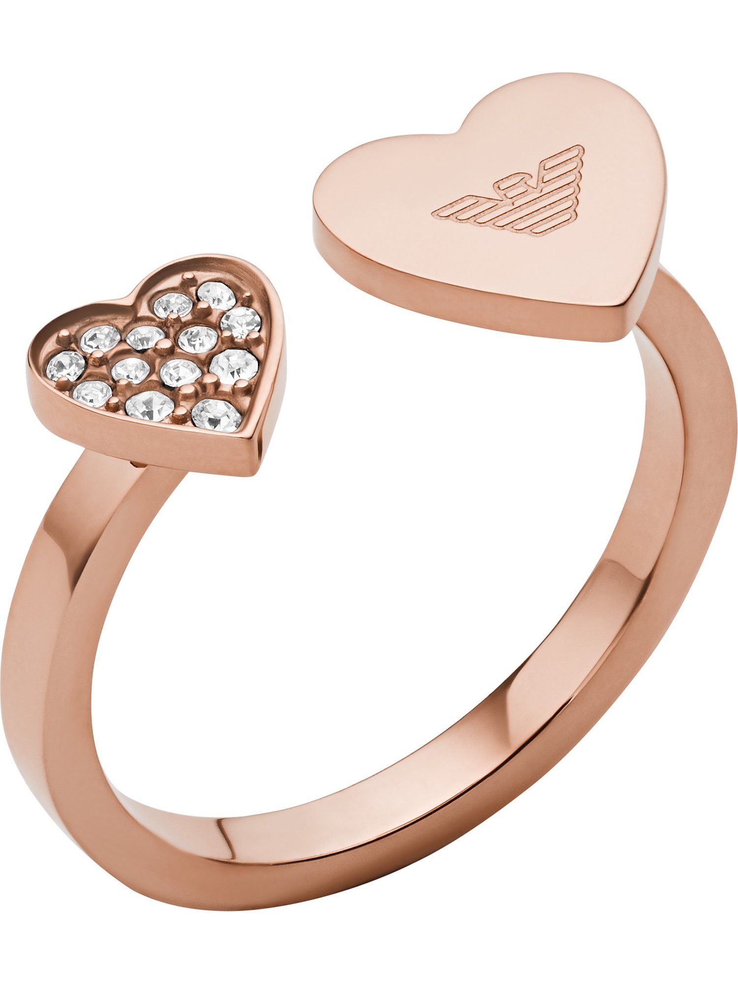 Fingerring Emporio Armani Damen-Damenring Edelstahl Glasstein