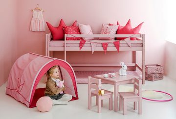 Hoppekids Spieltunnel Prinzessin Tunnel/Spielhöhle 100 % Baumwolle und bei 30° waschbar rosa