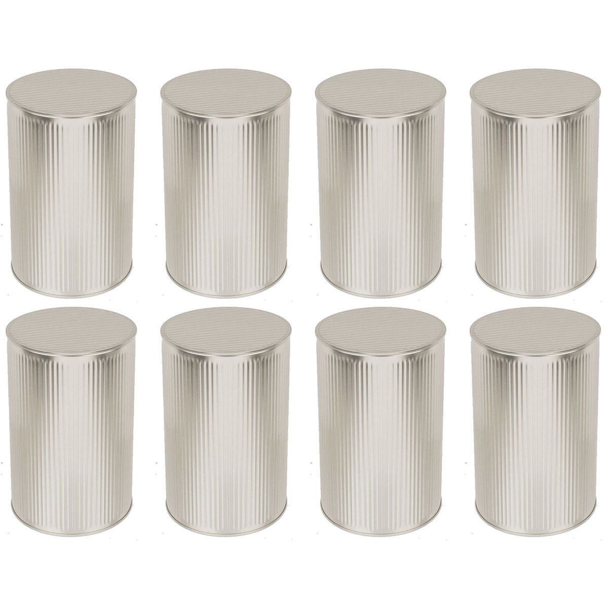 Marabellas Shop Vorratsdose Vorratsdosen aus gestreiftem Blech 8er-Set in Bronze, Silber oder Gold, Metall, dekorativ