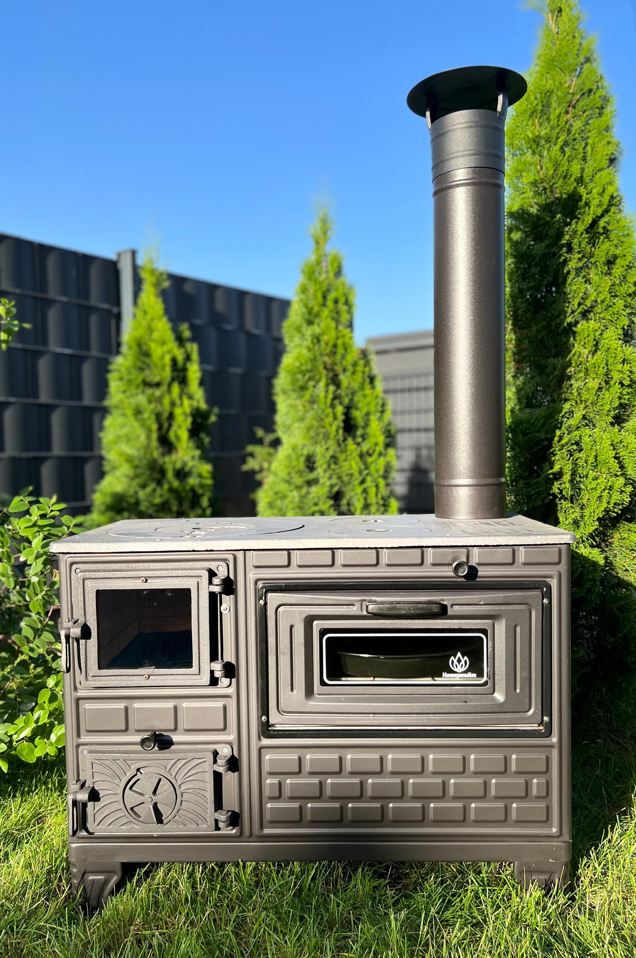 Homeparadise Grillkamin Outdoor Küchenofen Gartenofen Terrassenofen Gartenküche Holzofen Ofen