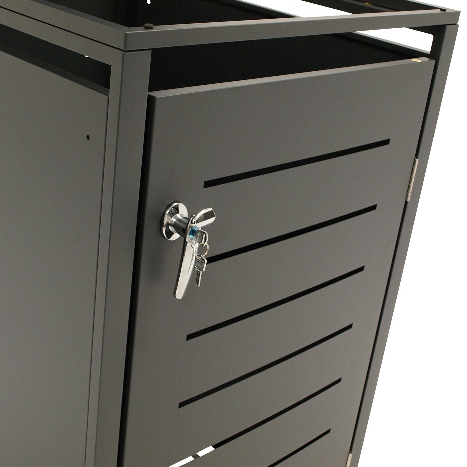 DEGAMO Mülltonnenbox KÖLN (1 St), Stahl grau, für 1 Tonnen 120 oder 240 Liter