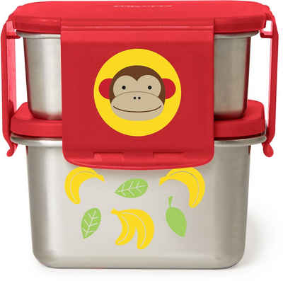 Skip Hop Lunchbox »Zoo Edelstahl-Lunch-Set Affe«, Edelstahl, (2-tlg), mit Verbindungsclips zum Stapeln