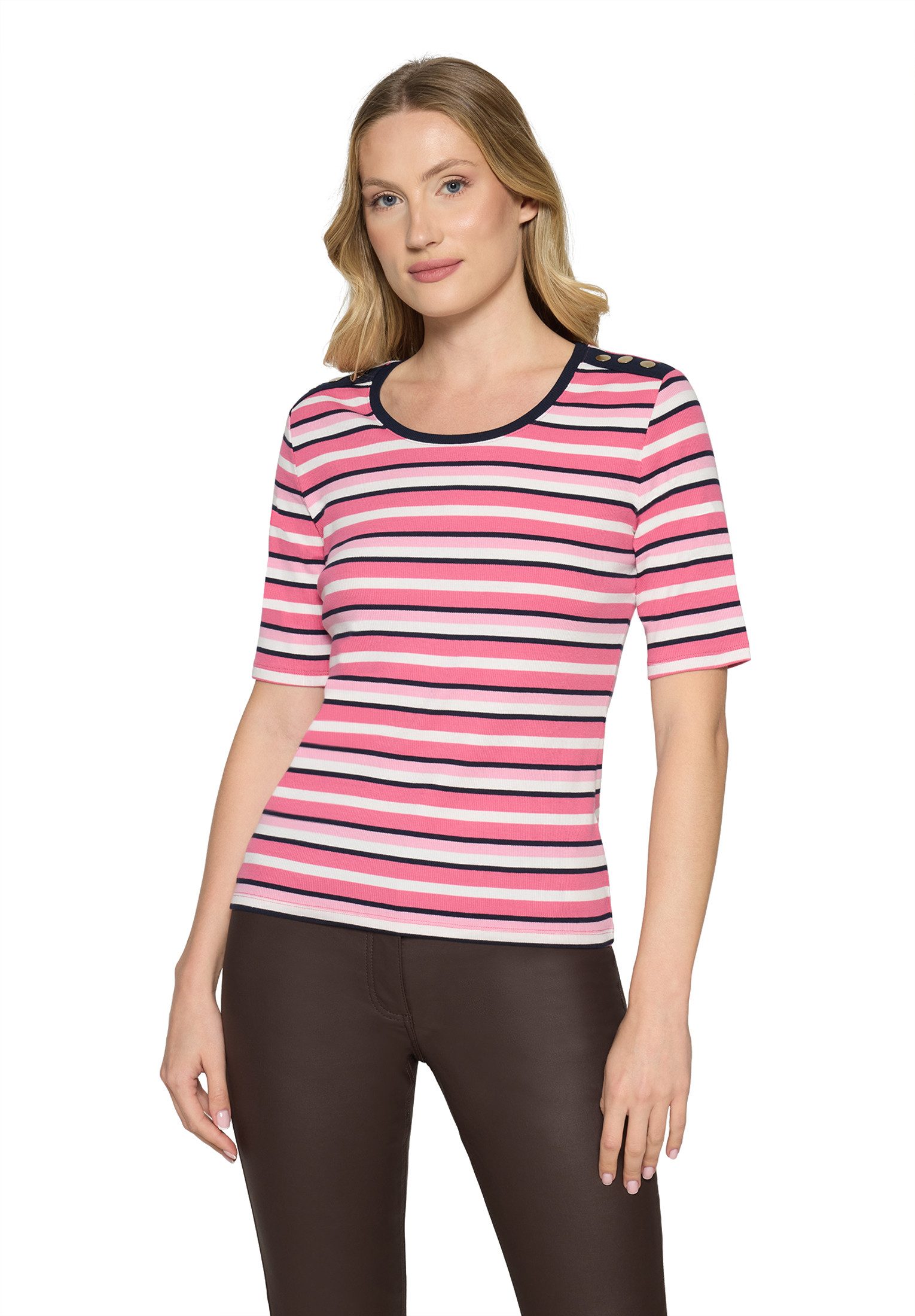 Betty Barclay Kurzarmshirt Damen mit Rippenstruktur (1-tlg) günstig online kaufen