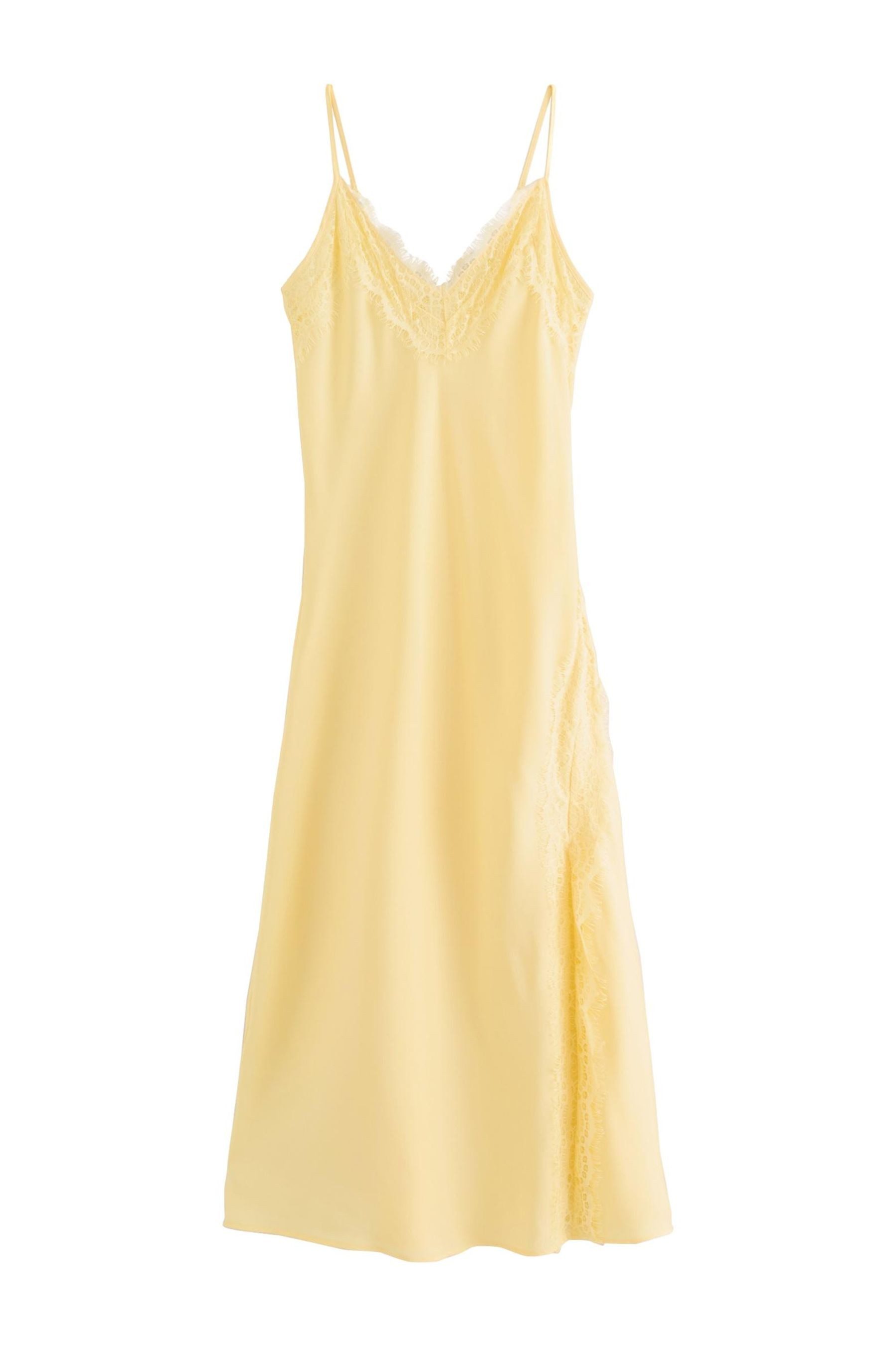 Next Midikleid Satin-Midikleid mit schmalen Trägern und Spitze (1-tlg)